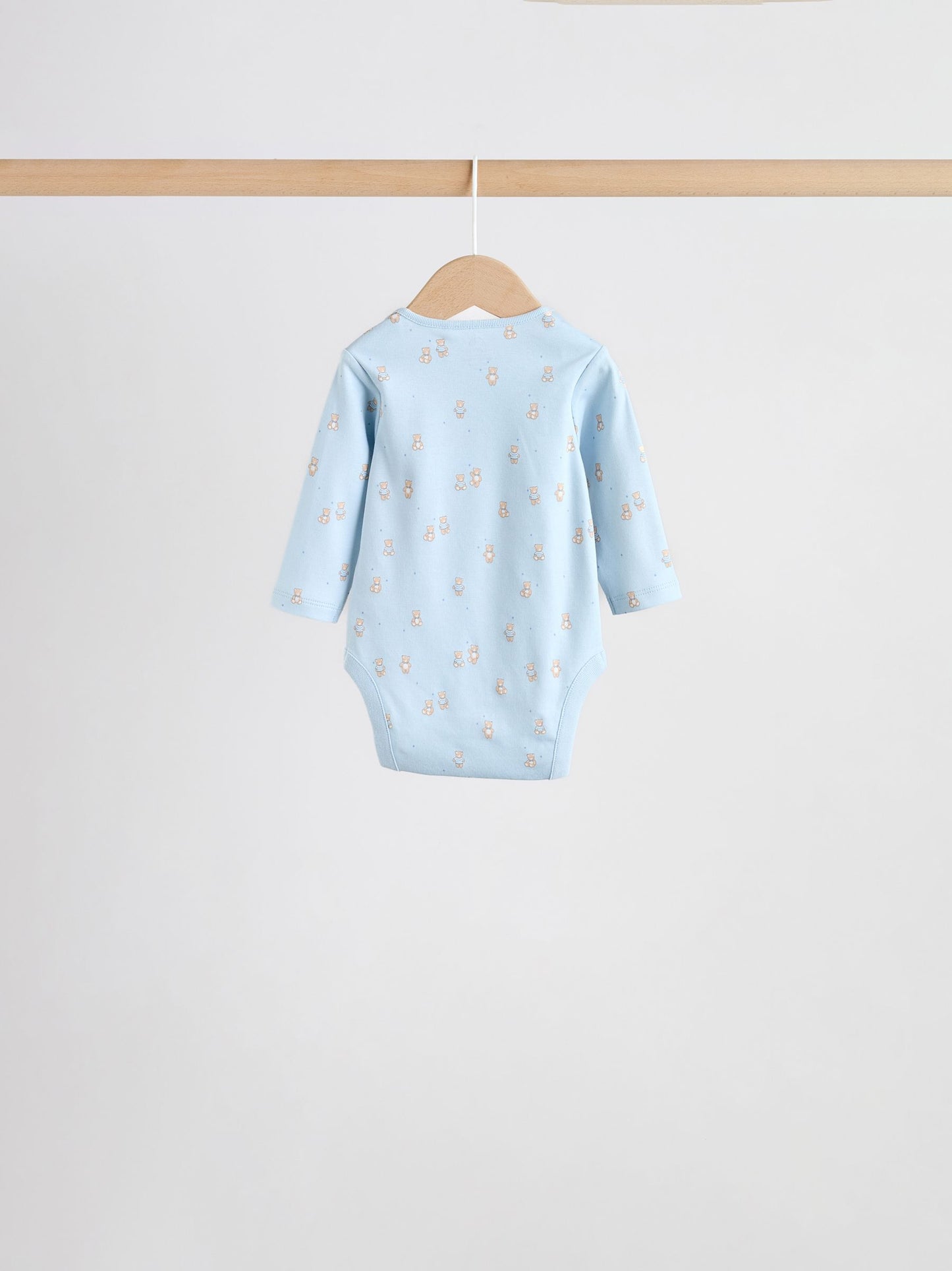 Blue 5 Pack Long Sleeved Baby Bear Bodysuit image 5
