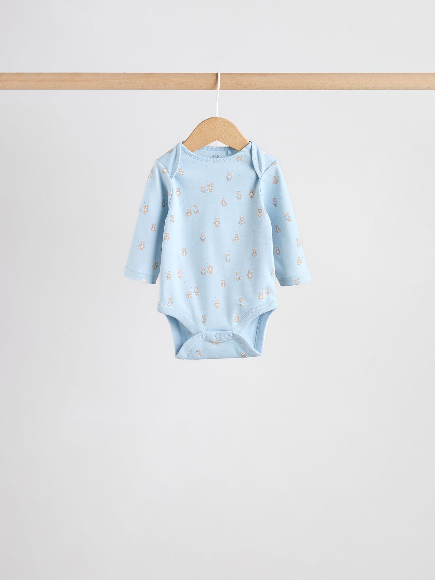 Blue 5 Pack Long Sleeved Baby Bear Bodysuit image 6