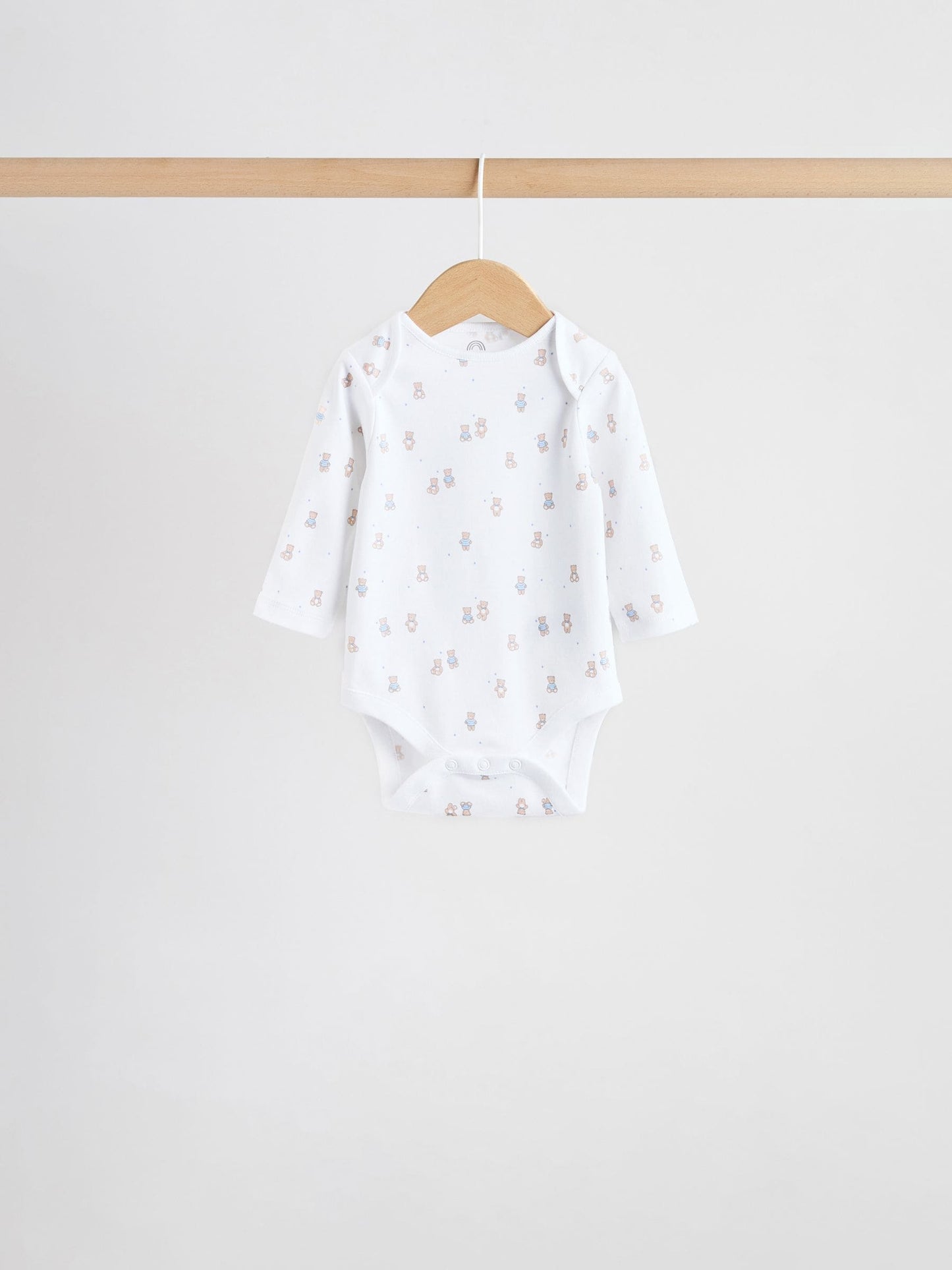 Blue 5 Pack Long Sleeved Baby Bear Bodysuit image 7