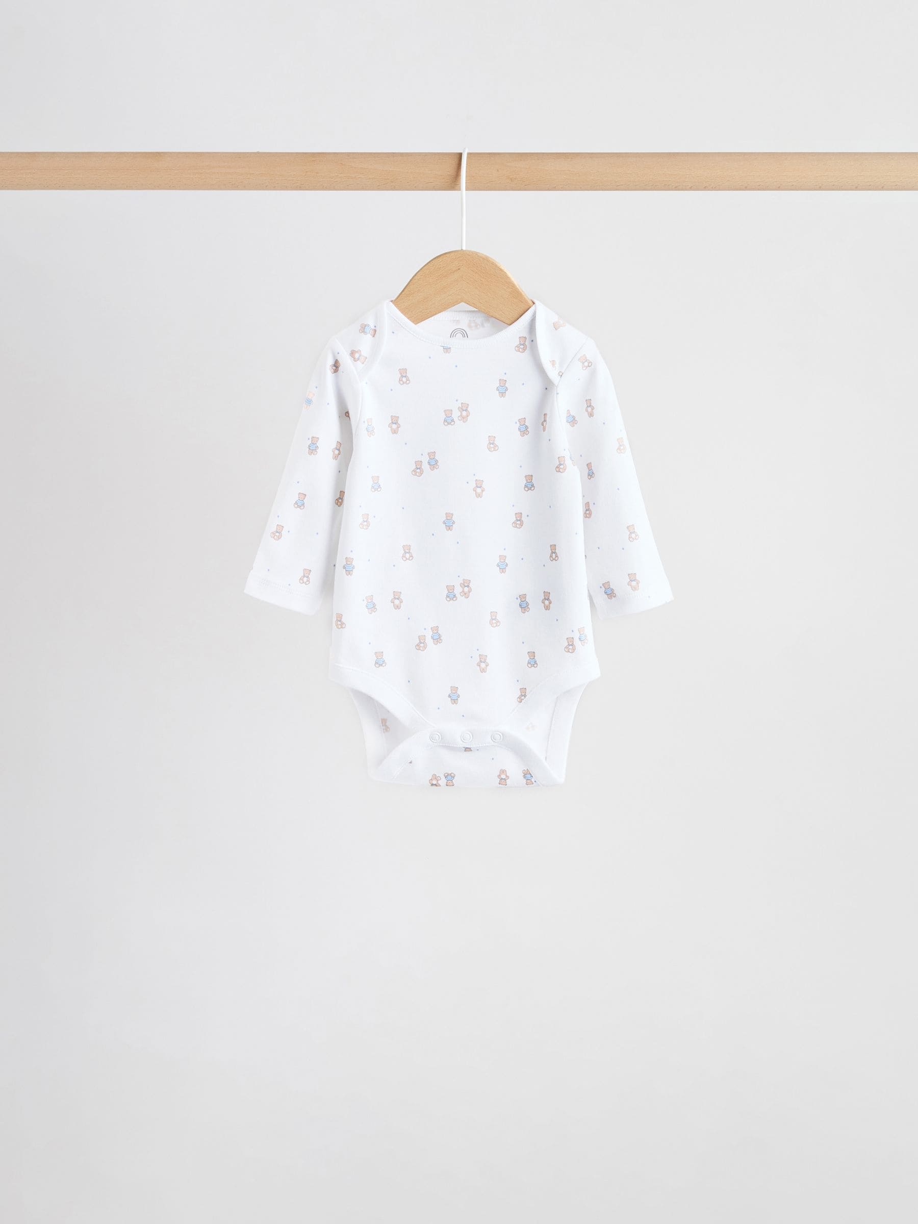 Blue 5 Pack Long Sleeved Baby Bear Bodysuit image 7