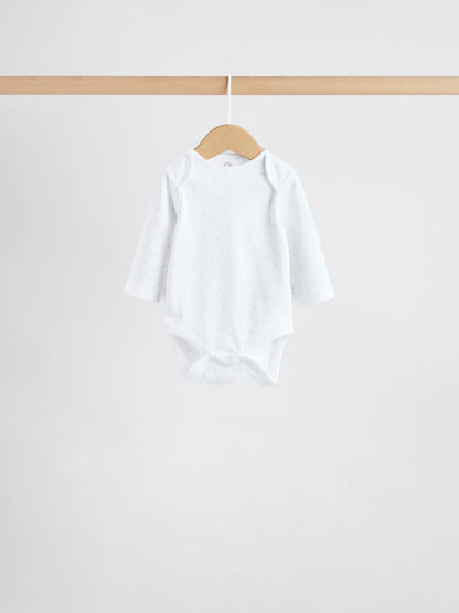 Blue 5 Pack Long Sleeved Baby Bear Bodysuit image 8