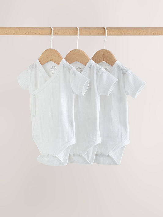 White Long Sleeve Baby Bodysuits 3 Pack image 1
