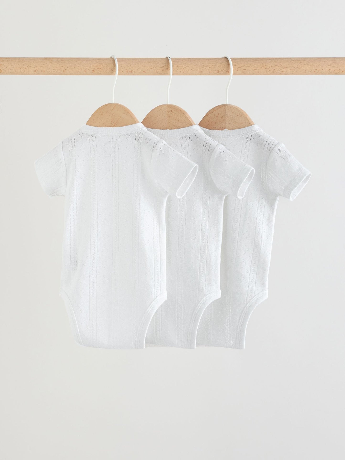 White Short Sleeve Baby Bodysuits 3 Pack image 2