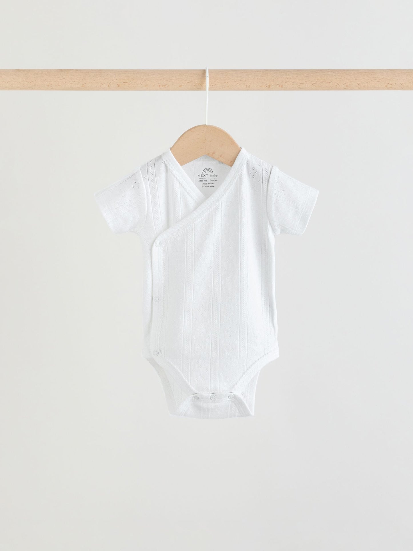 White Short Sleeve Baby Bodysuits 3 Pack image 3
