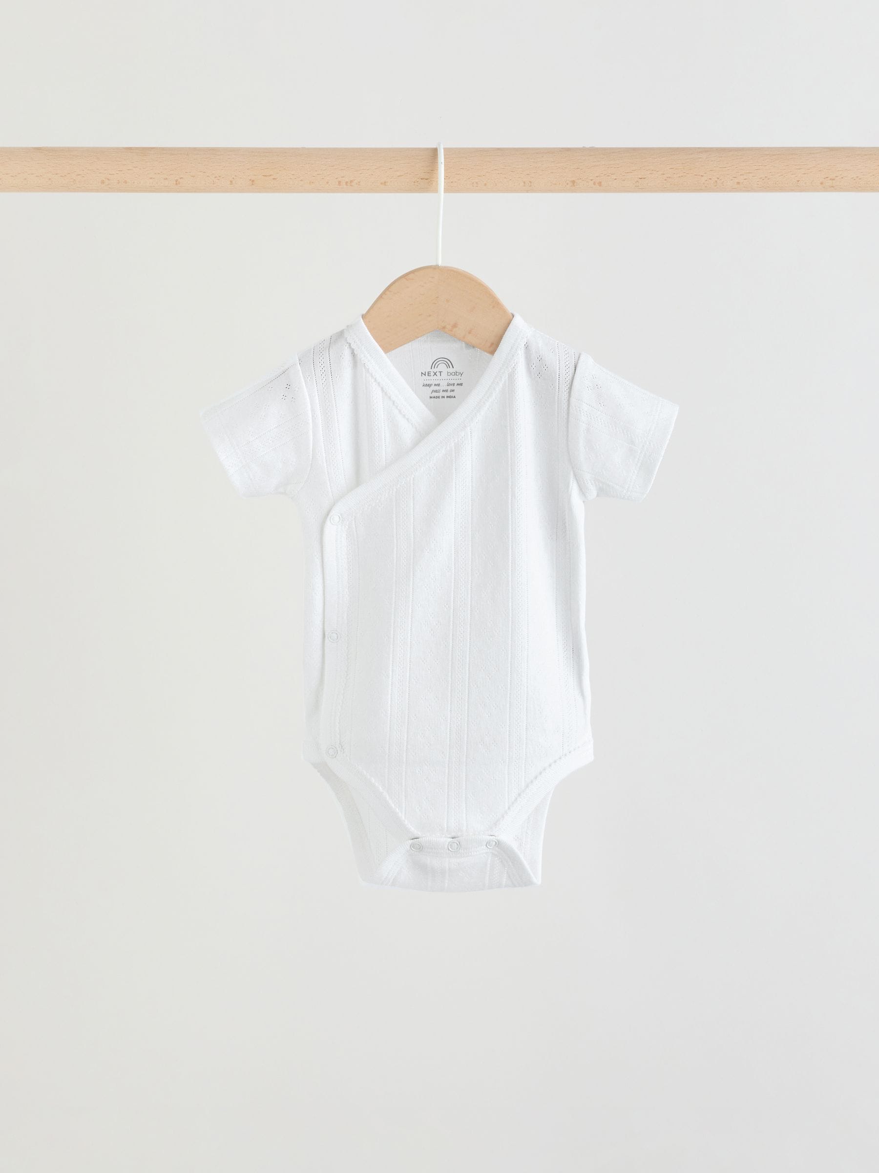 White Short Sleeve Baby Bodysuits 3 Pack image 3