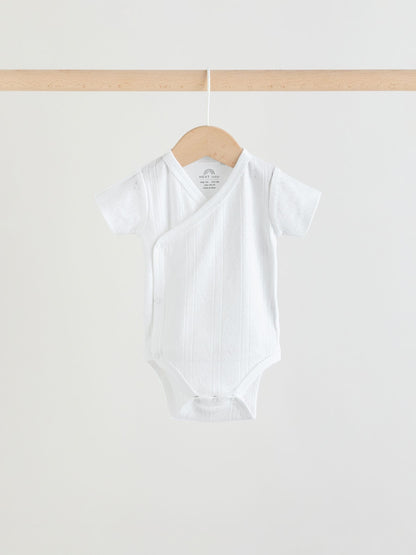 White Short Sleeve Baby Bodysuits 3 Pack image 4