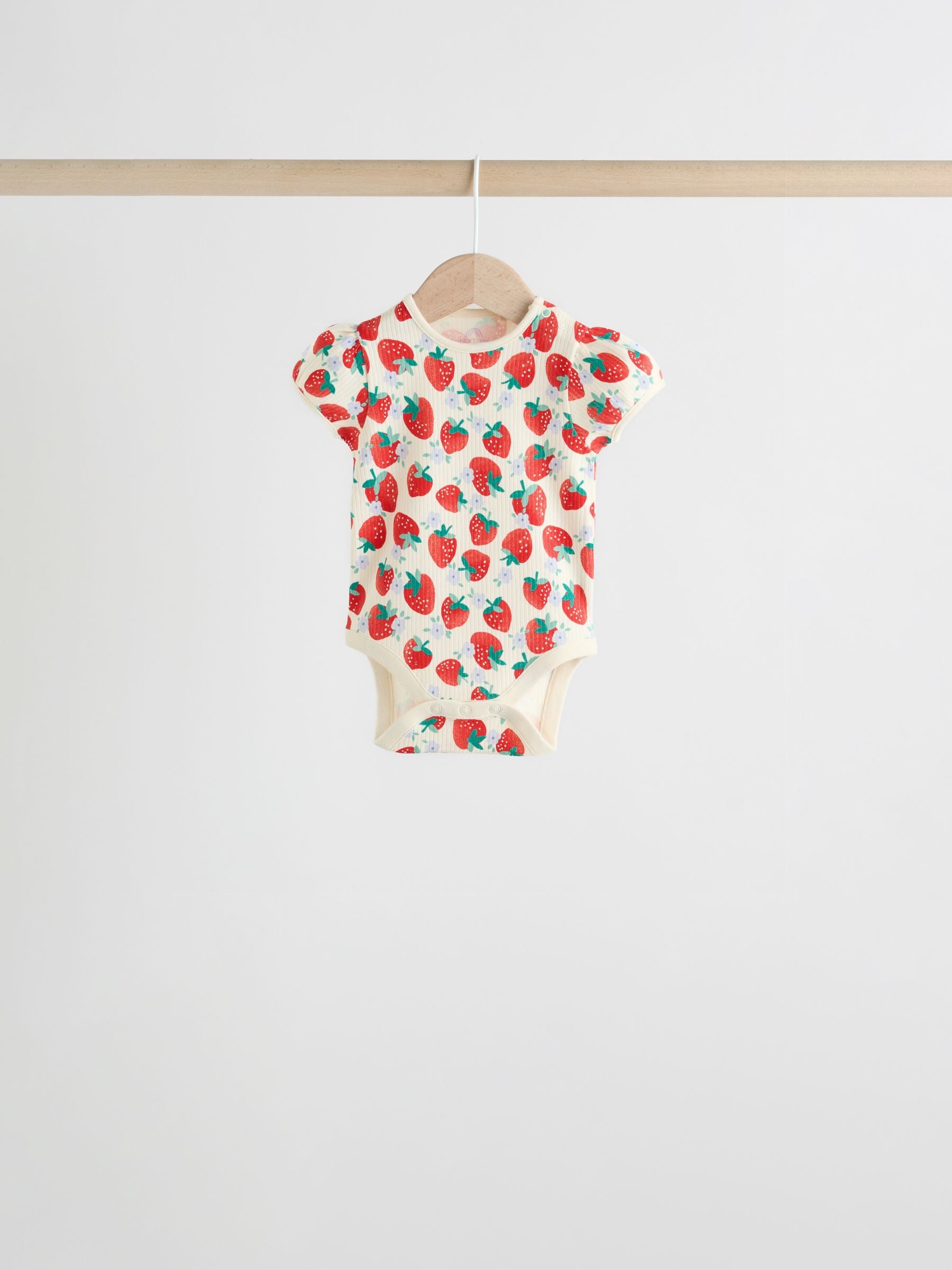 Blue Short Sleeve Baby Bodysuits 5 Pack image 3