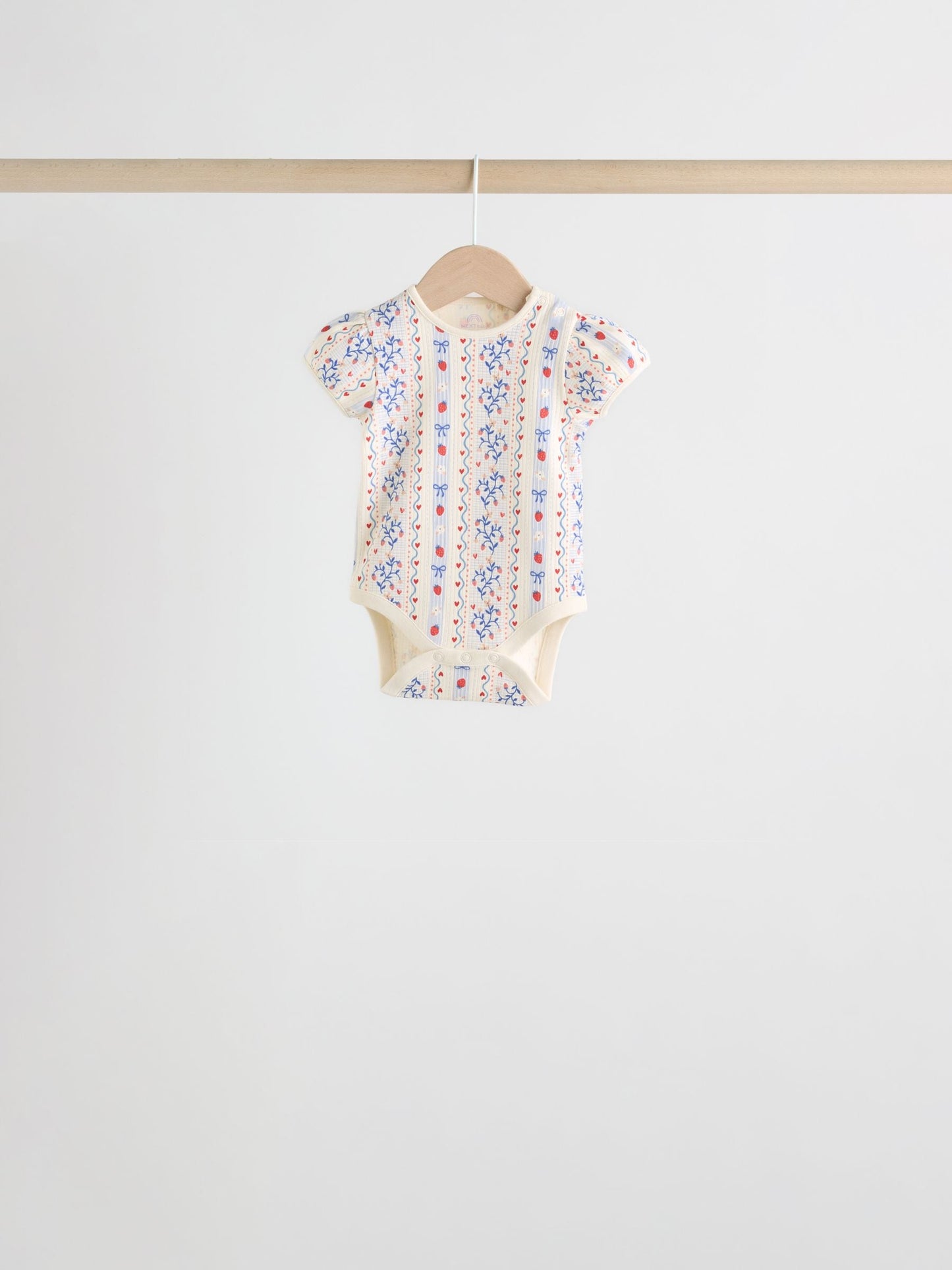 Blue Short Sleeve Baby Bodysuits 5 Pack image 5