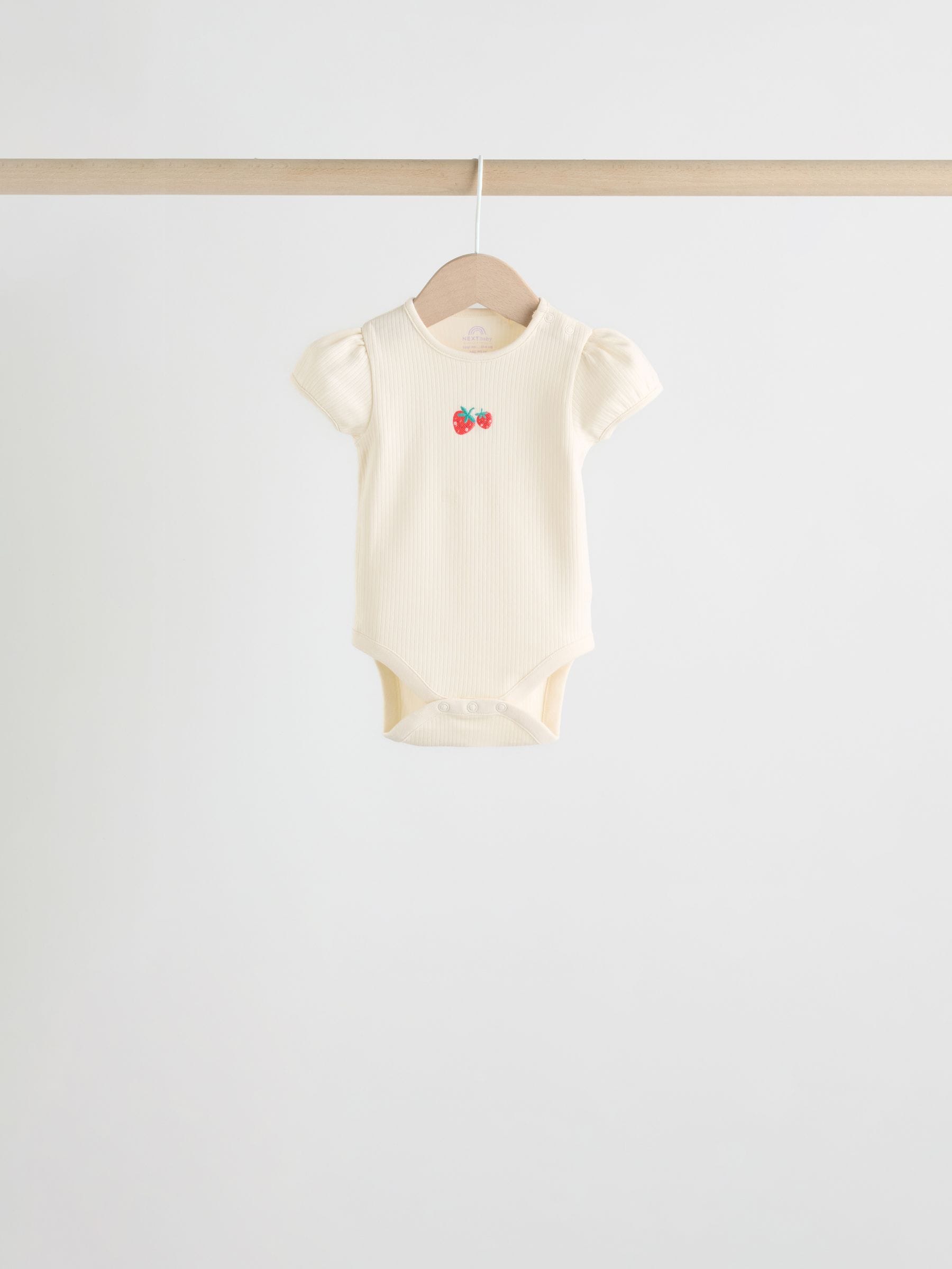 Blue Short Sleeve Baby Bodysuits 5 Pack image 6