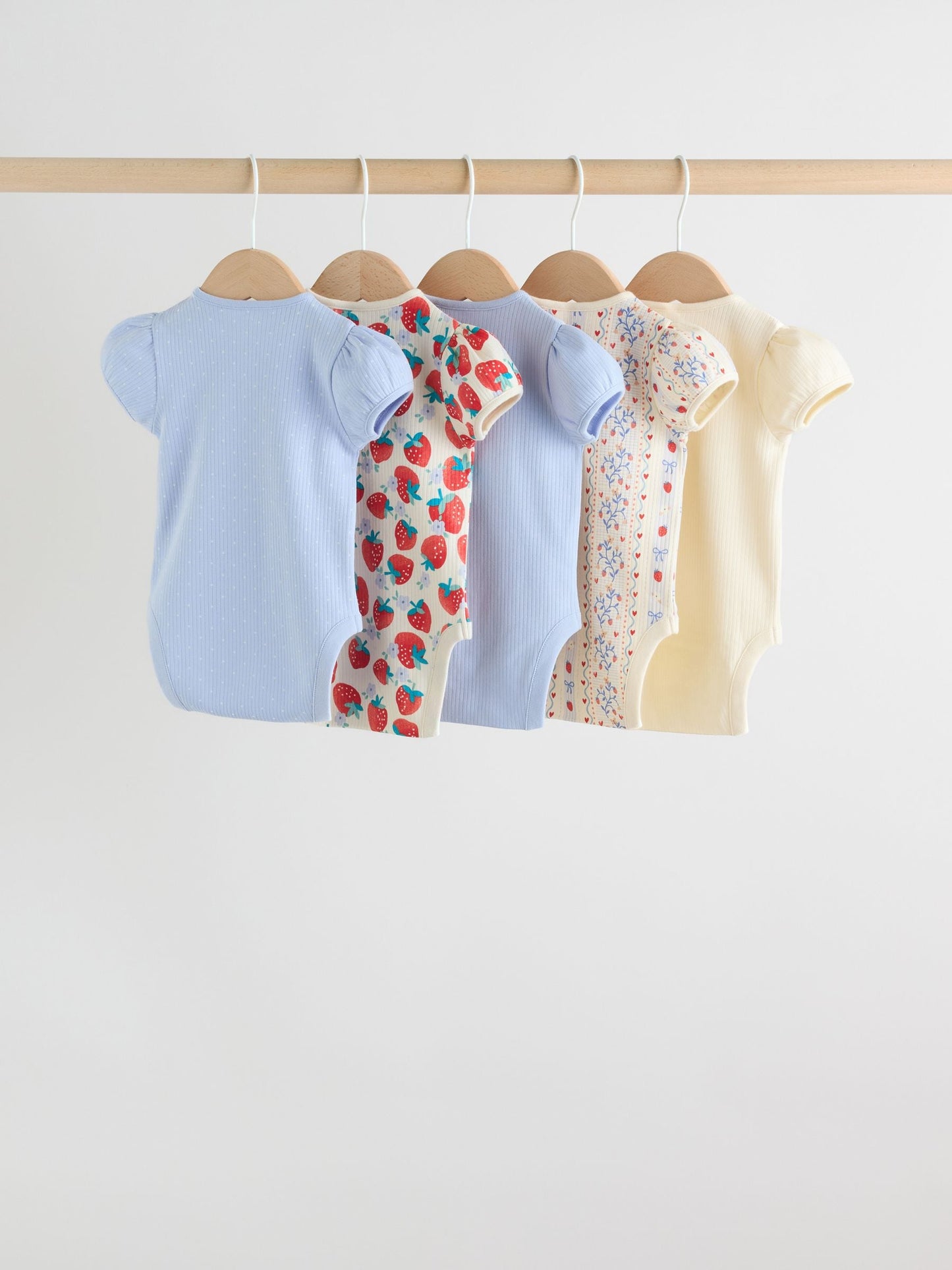 Blue Short Sleeve Baby Bodysuits 5 Pack image 7