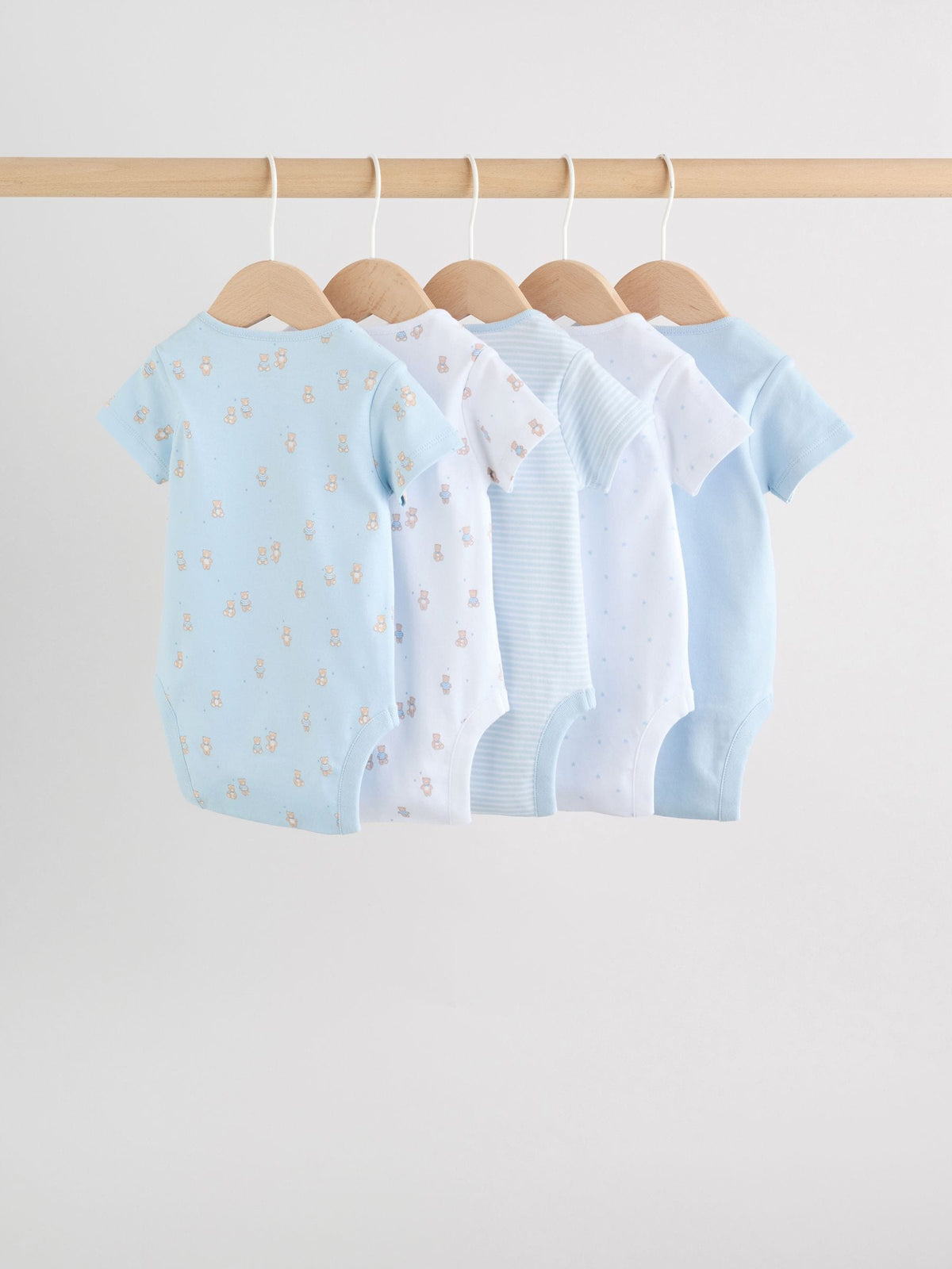 Dsiney Kidz - Blue 5 Pack Short Sleeve Baby Bear Bodysuit image 2