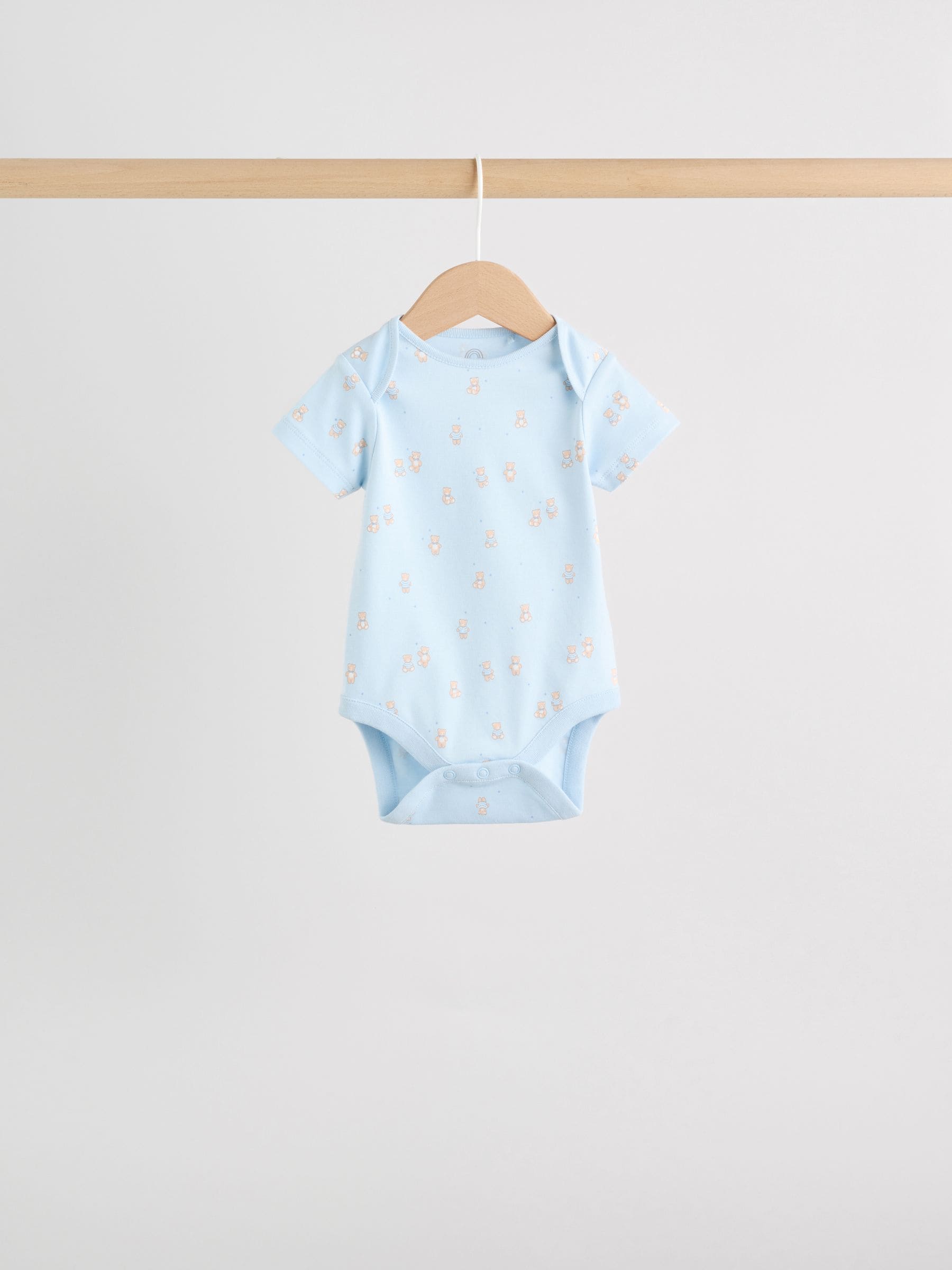 Blue 5 Pack Short Sleeve Baby Bear Bodysuit image 8
