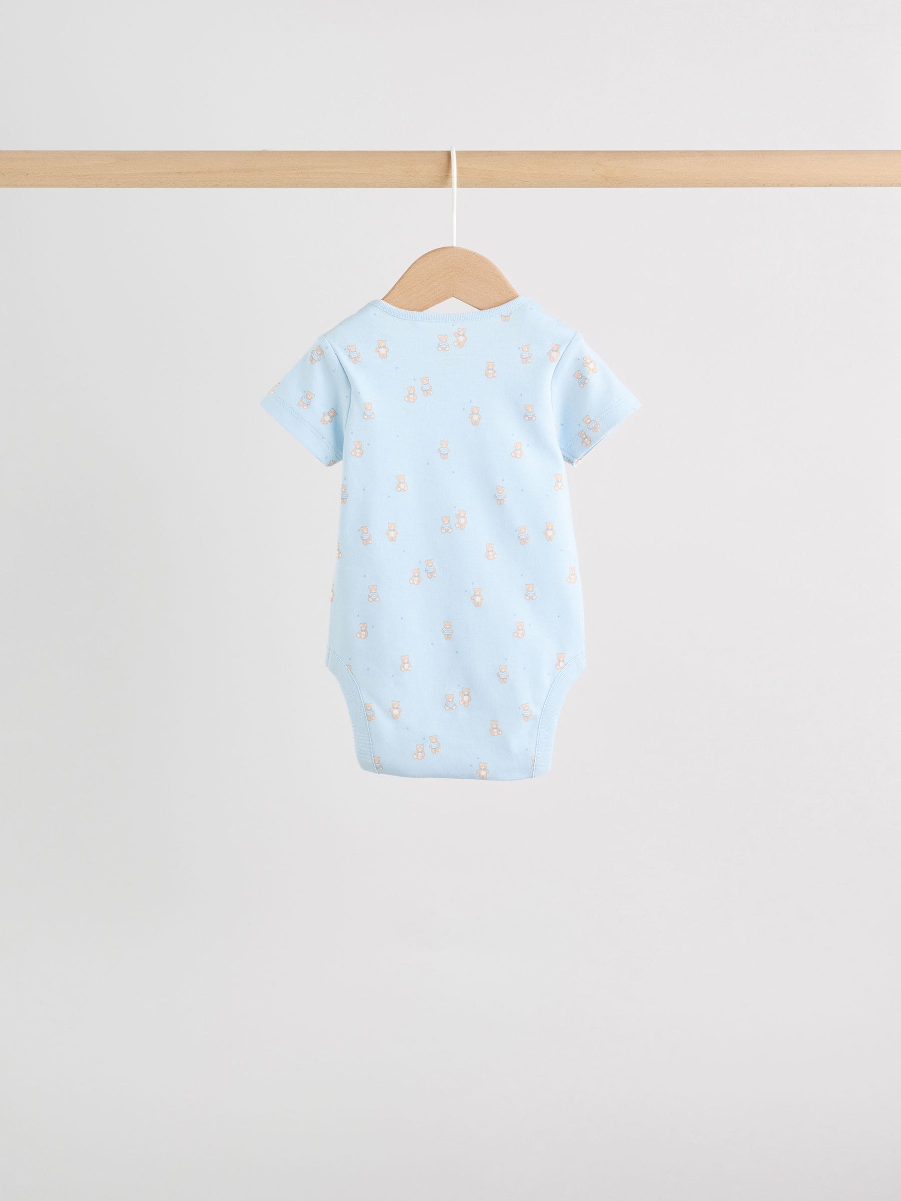 Blue 5 Pack Short Sleeve Baby Bear Bodysuit image 9