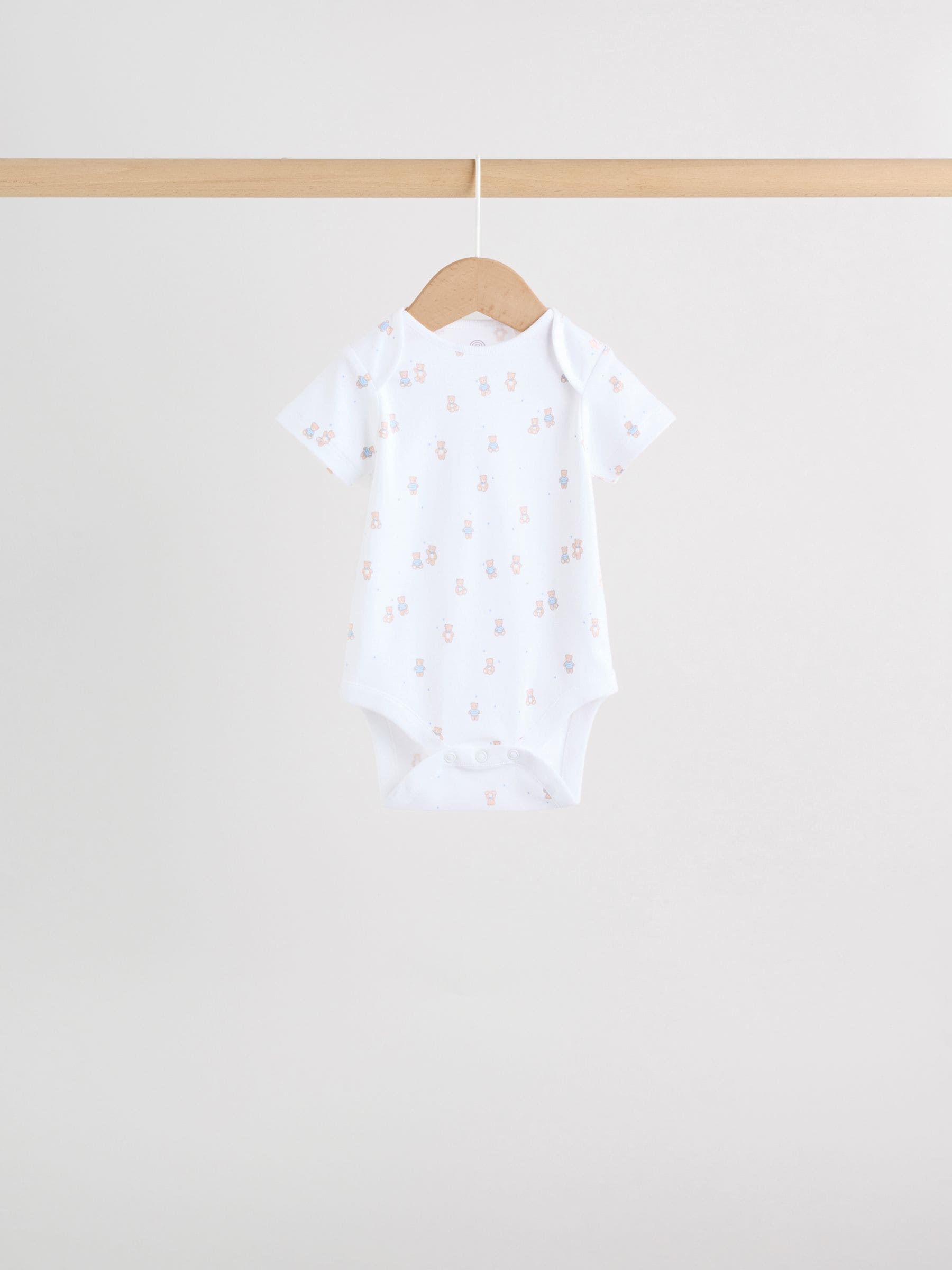 Blue 5 Pack Short Sleeve Baby Bear Bodysuit image 10
