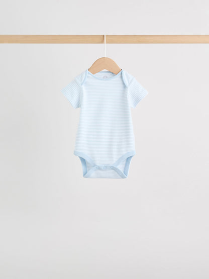 Blue 5 Pack Short Sleeve Baby Bear Bodysuit image 6