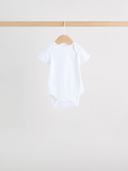 Blue 5 Pack Short Sleeve Baby Bear Bodysuit image 7