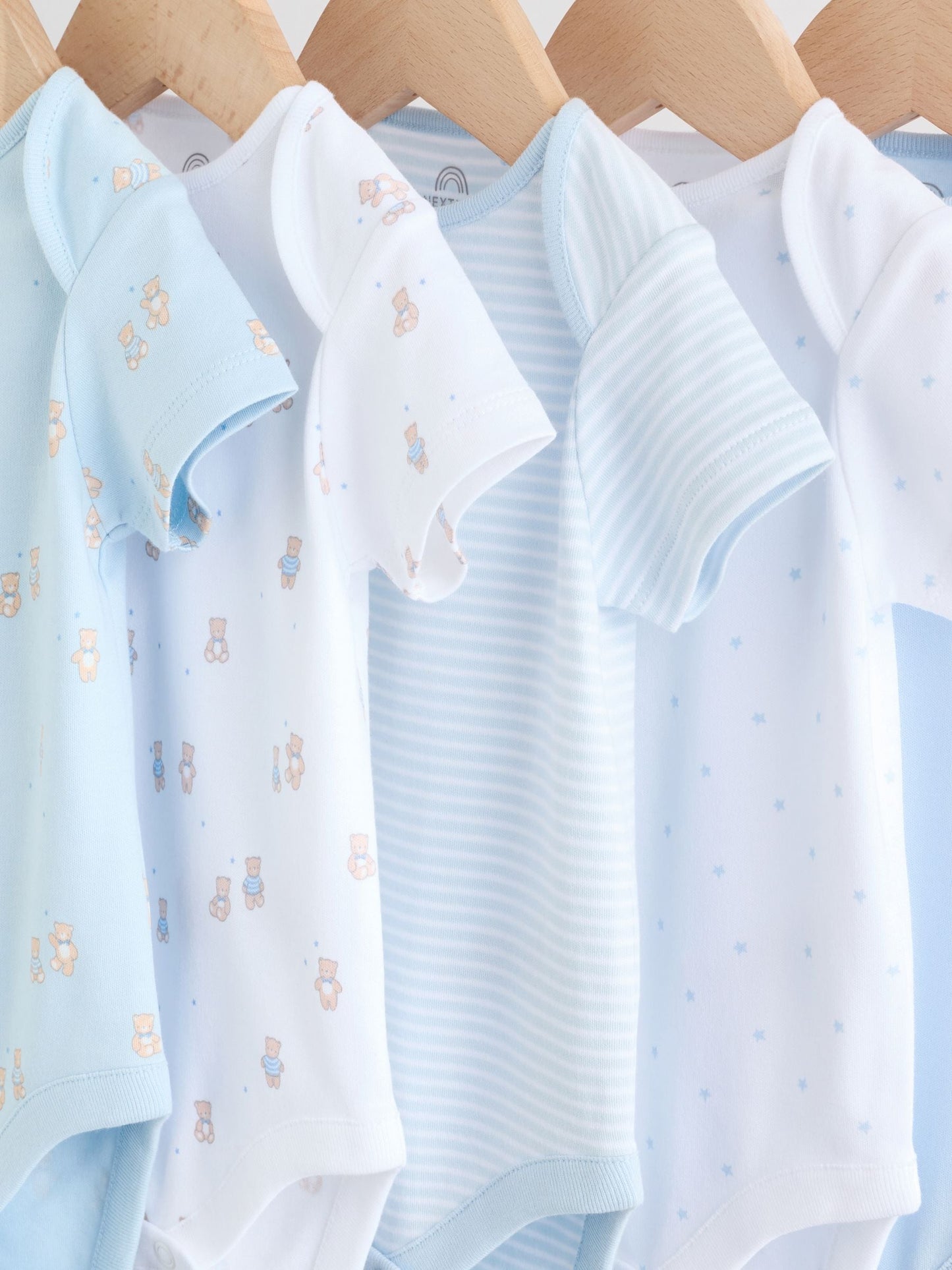 Blue 5 Pack Short Sleeve Baby Bear Bodysuit image 9