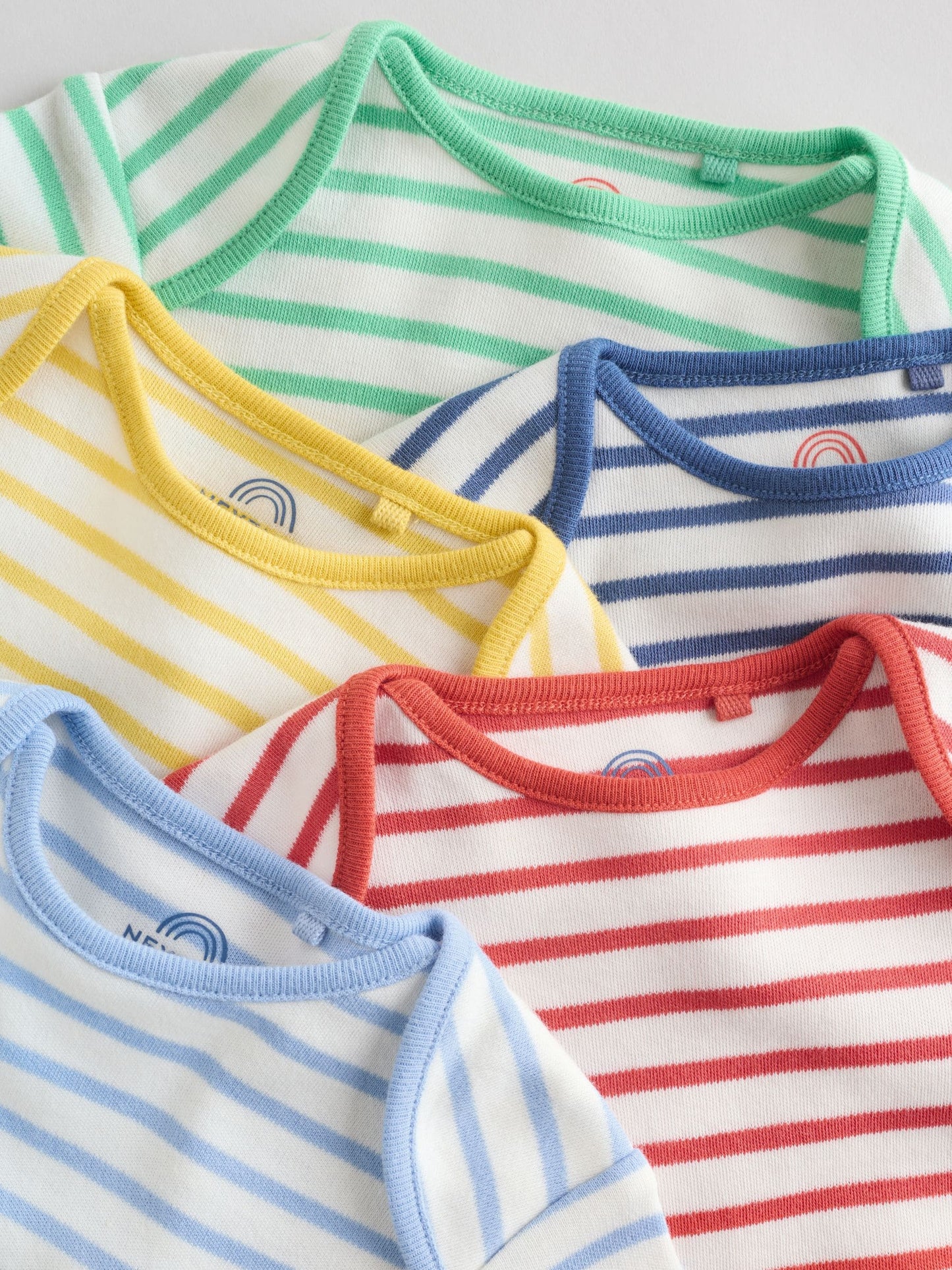Bright Stripe Short Sleeve Baby Bodysuits 5 Pack image 3