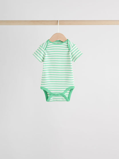 Bright Stripe Short Sleeve Baby Bodysuits 5 Pack image 6