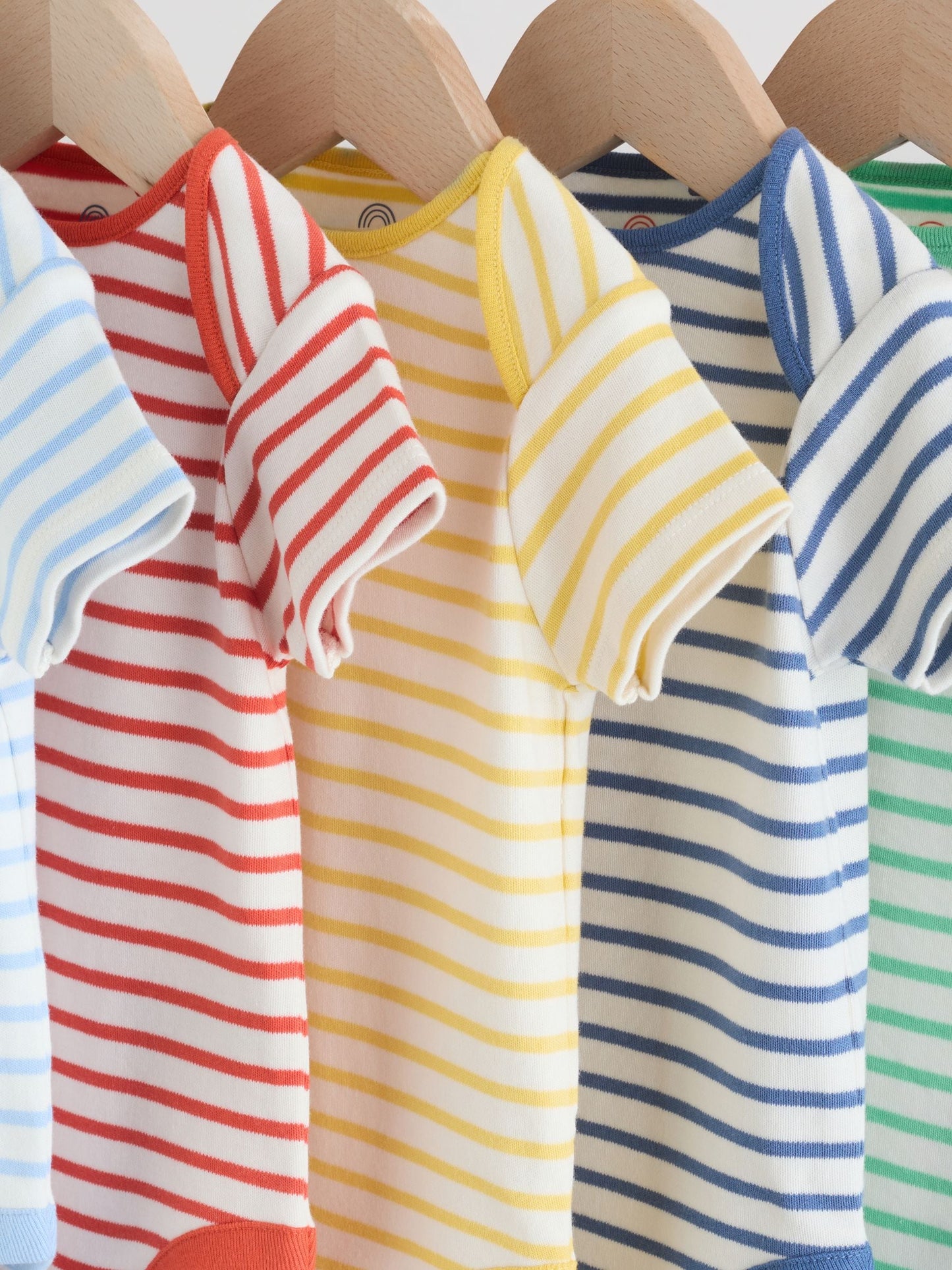 Bright Stripe Short Sleeve Baby Bodysuits 5 Pack image 9