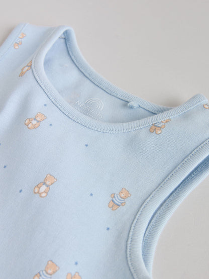 Blue 5 Pack Baby Bear Vest Bodysuits image 4