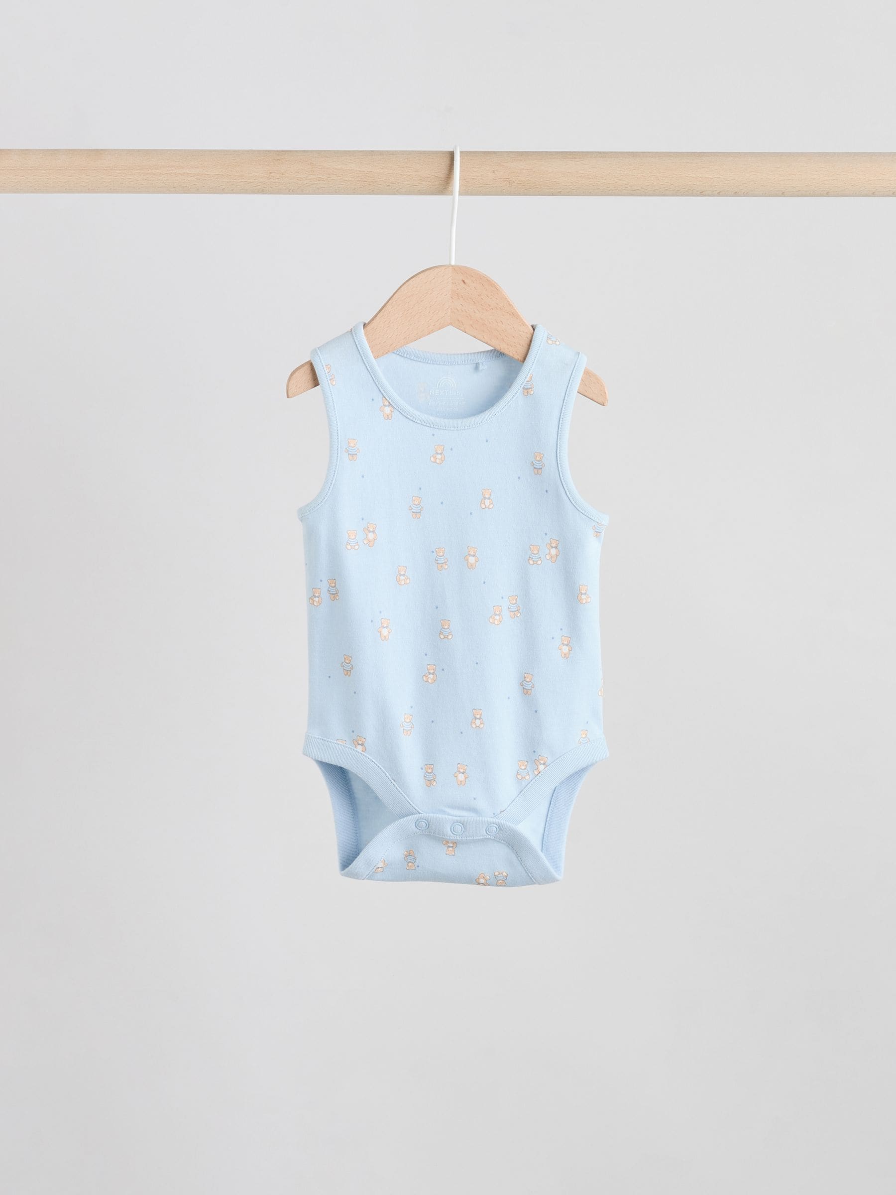 Blue 5 Pack Baby Bear Vest Bodysuits image 7