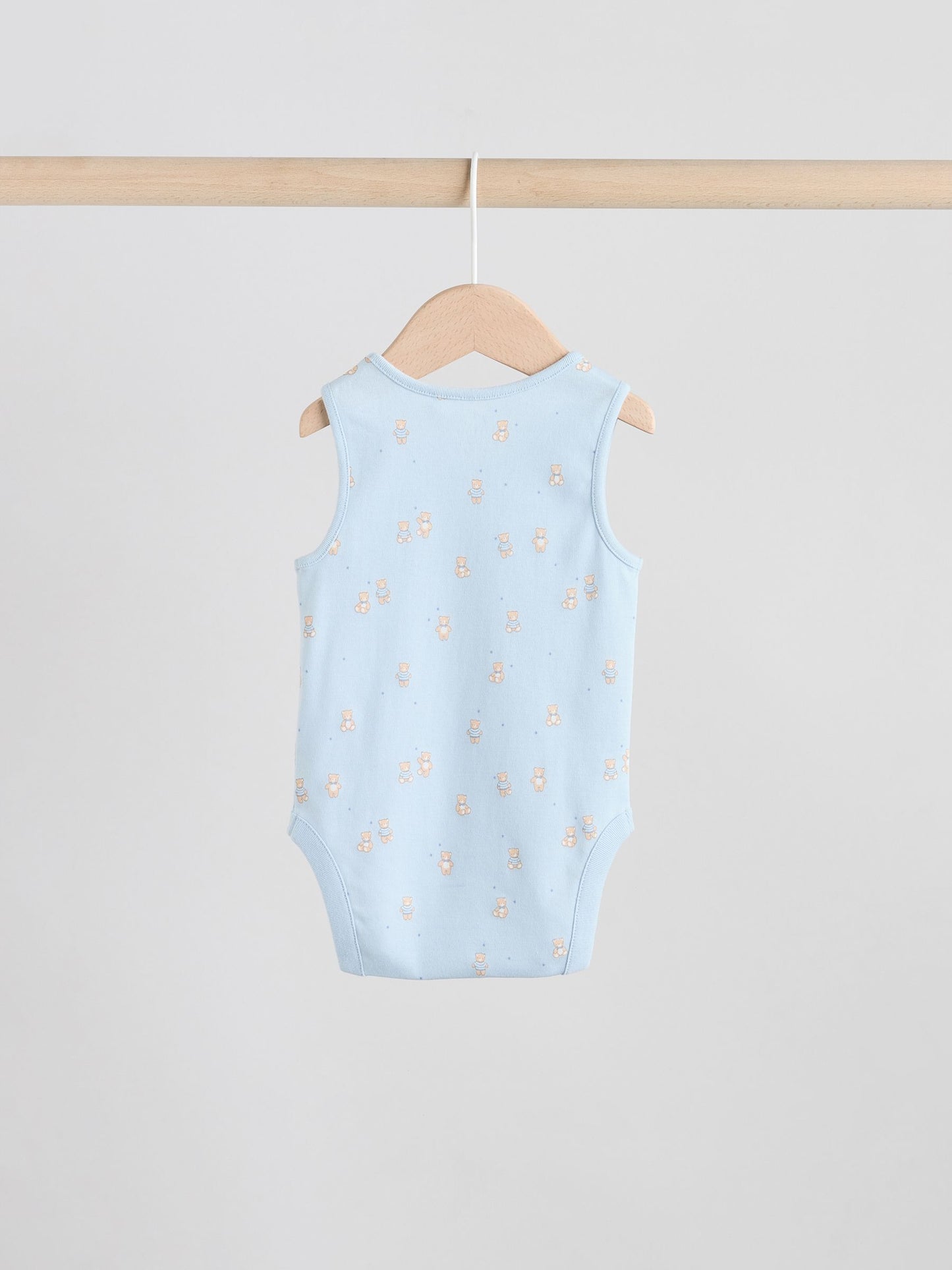 Blue 5 Pack Baby Bear Vest Bodysuits image 8