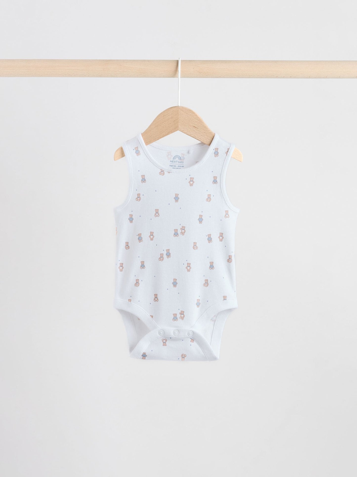 Blue 5 Pack Baby Bear Vest Bodysuits image 9