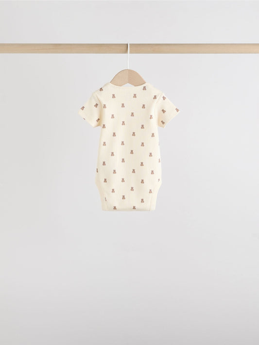 Dsiney Kidz - Brown Bear Short Sleeve Baby Bodysuits 5 Pack image 2
