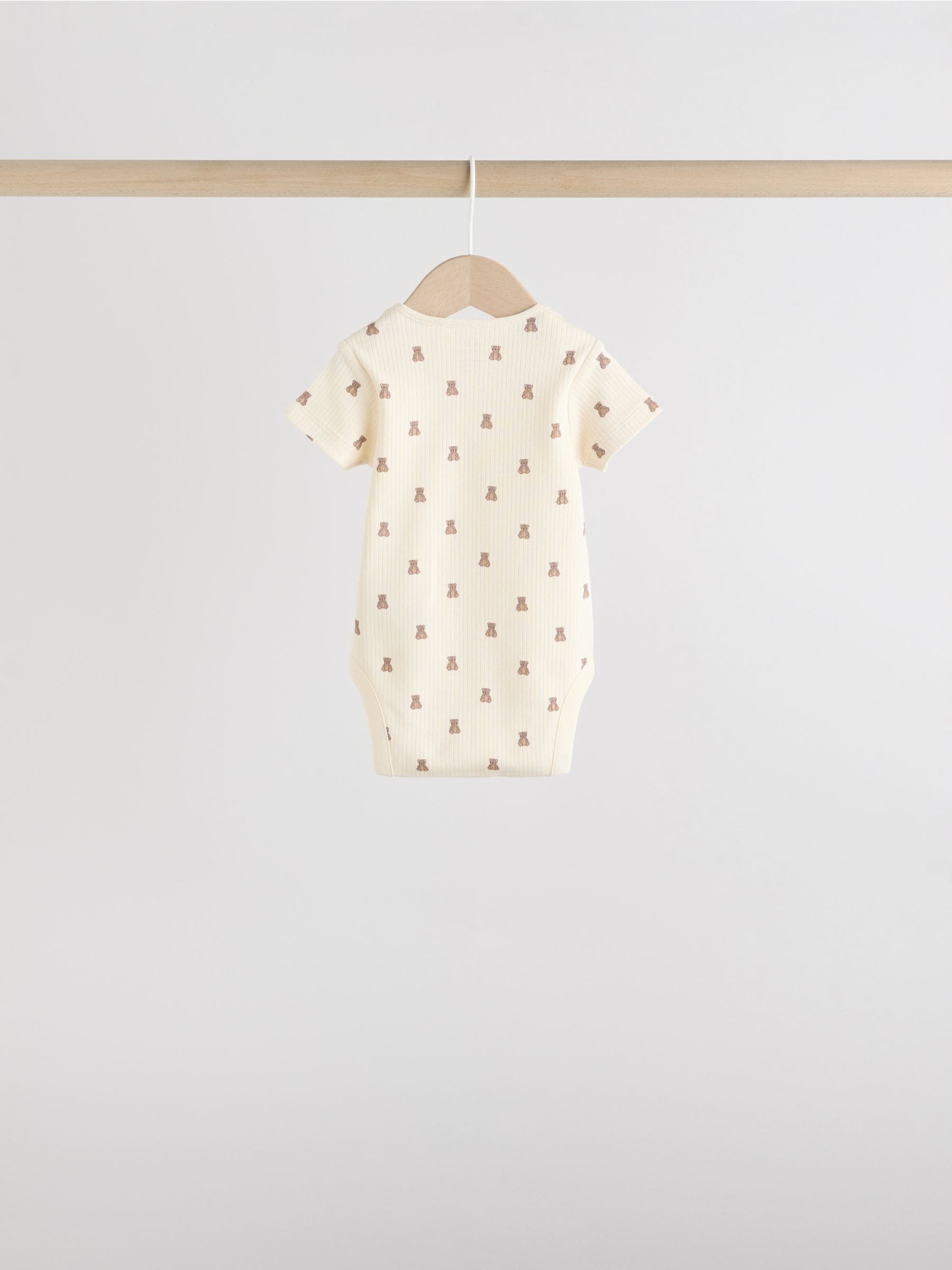 Brown Bear Short Sleeve Baby Bodysuits 5 Pack image 2