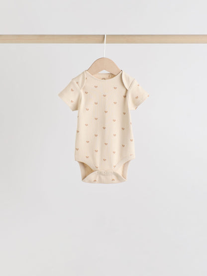 Brown Bear Short Sleeve Baby Bodysuits 5 Pack image 4