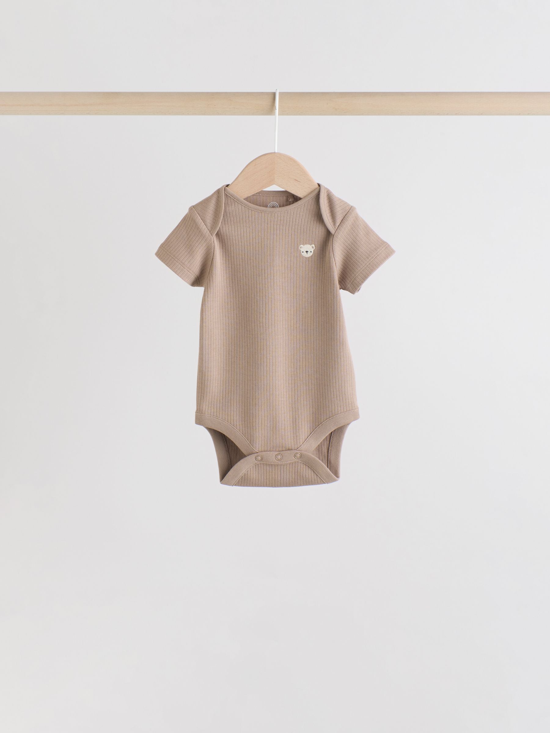 Brown Bear Short Sleeve Baby Bodysuits 5 Pack image 6