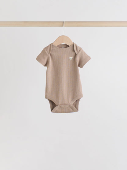 Brown Bear Short Sleeve Baby Bodysuits 5 Pack image 6