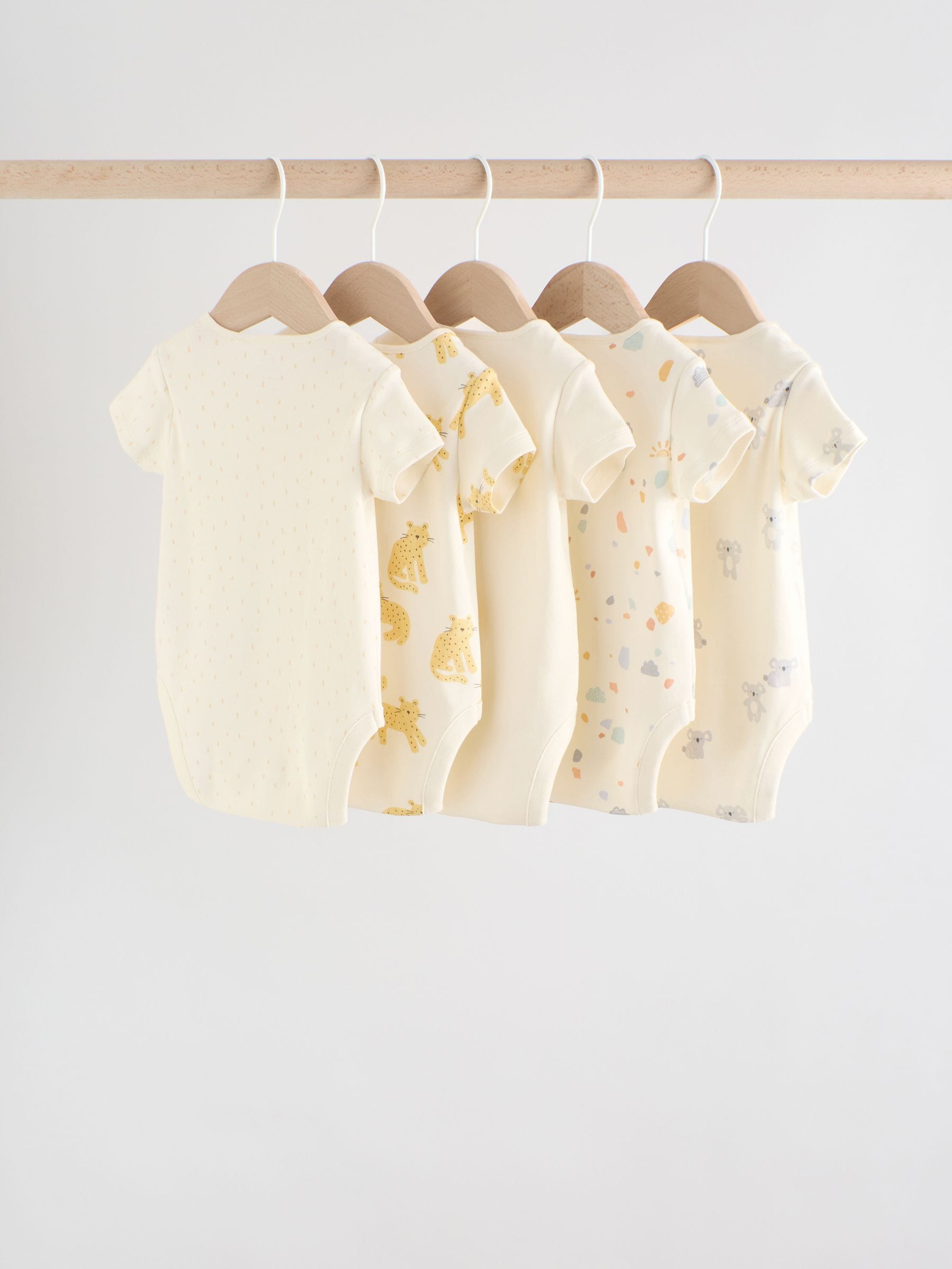 Bright Short Sleeve Baby Bodysuits 5 Pack image 2