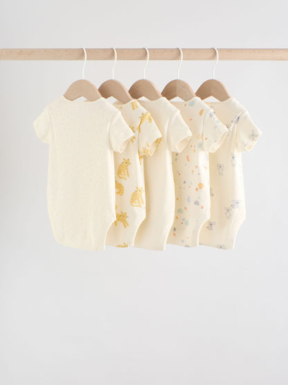Bright Short Sleeve Baby Bodysuits 5 Pack image 2