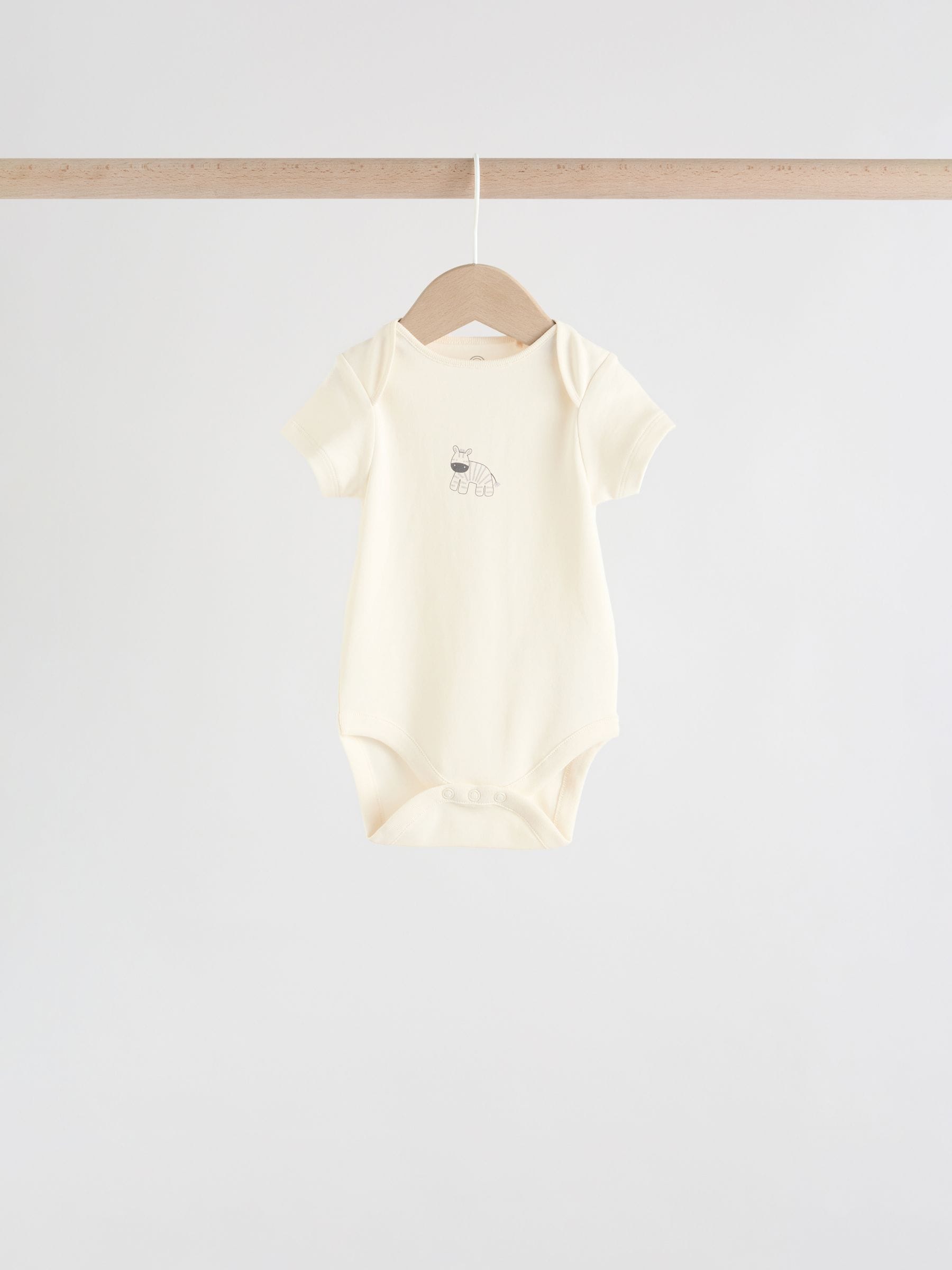 Bright Short Sleeve Baby Bodysuits 5 Pack image 3