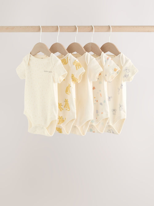 Bright Short Sleeve Baby Bodysuits 5 Pack image 1