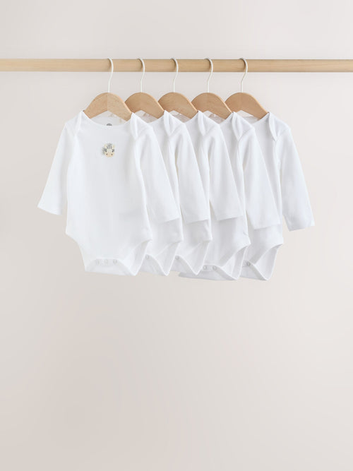 Dsiney Kidz - White Long Sleeve Baby Bodysuits 5 Pack image 1