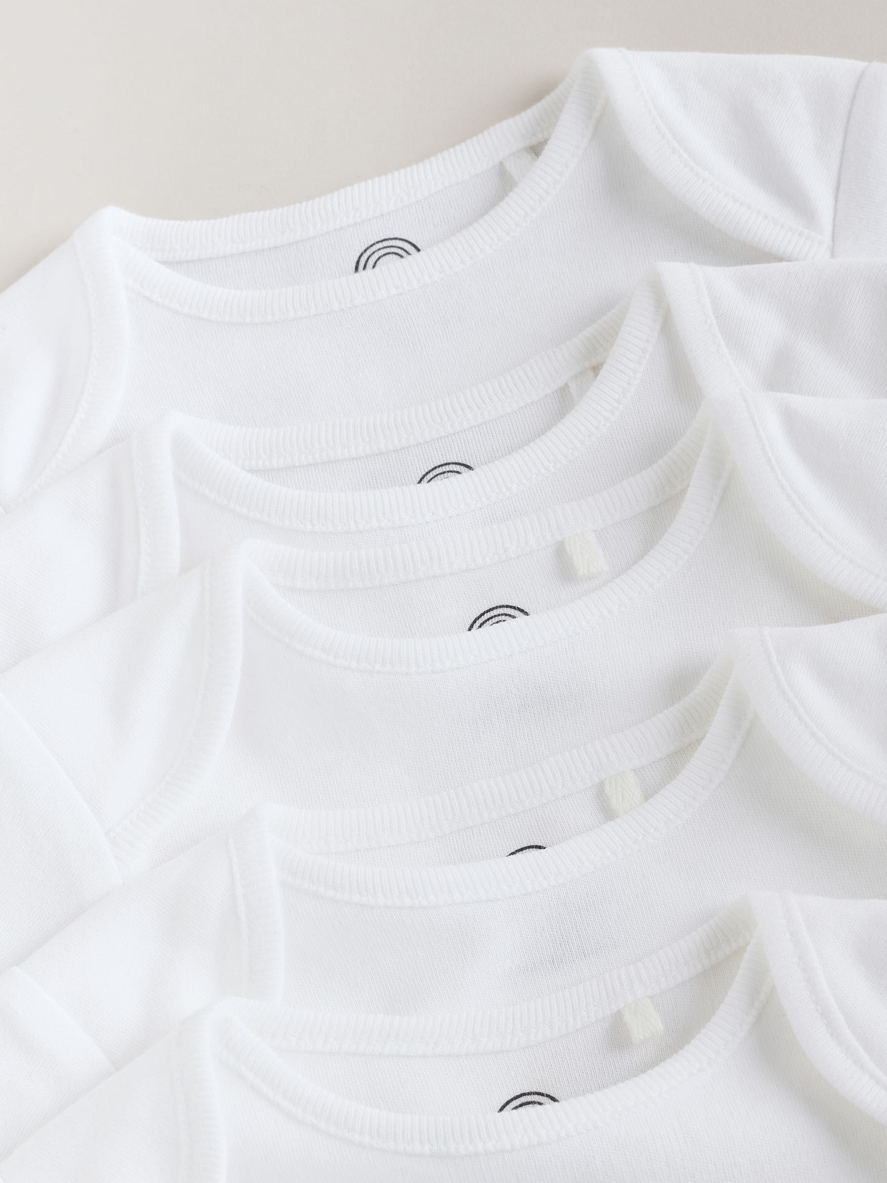 White Long Sleeve Baby Bodysuits 5 Pack image 3