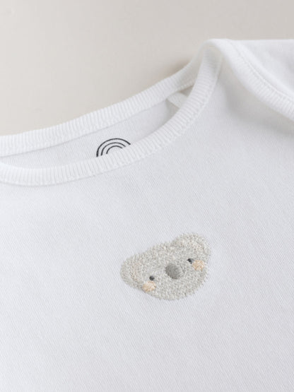 White Long Sleeve Baby Bodysuits 5 Pack image 8