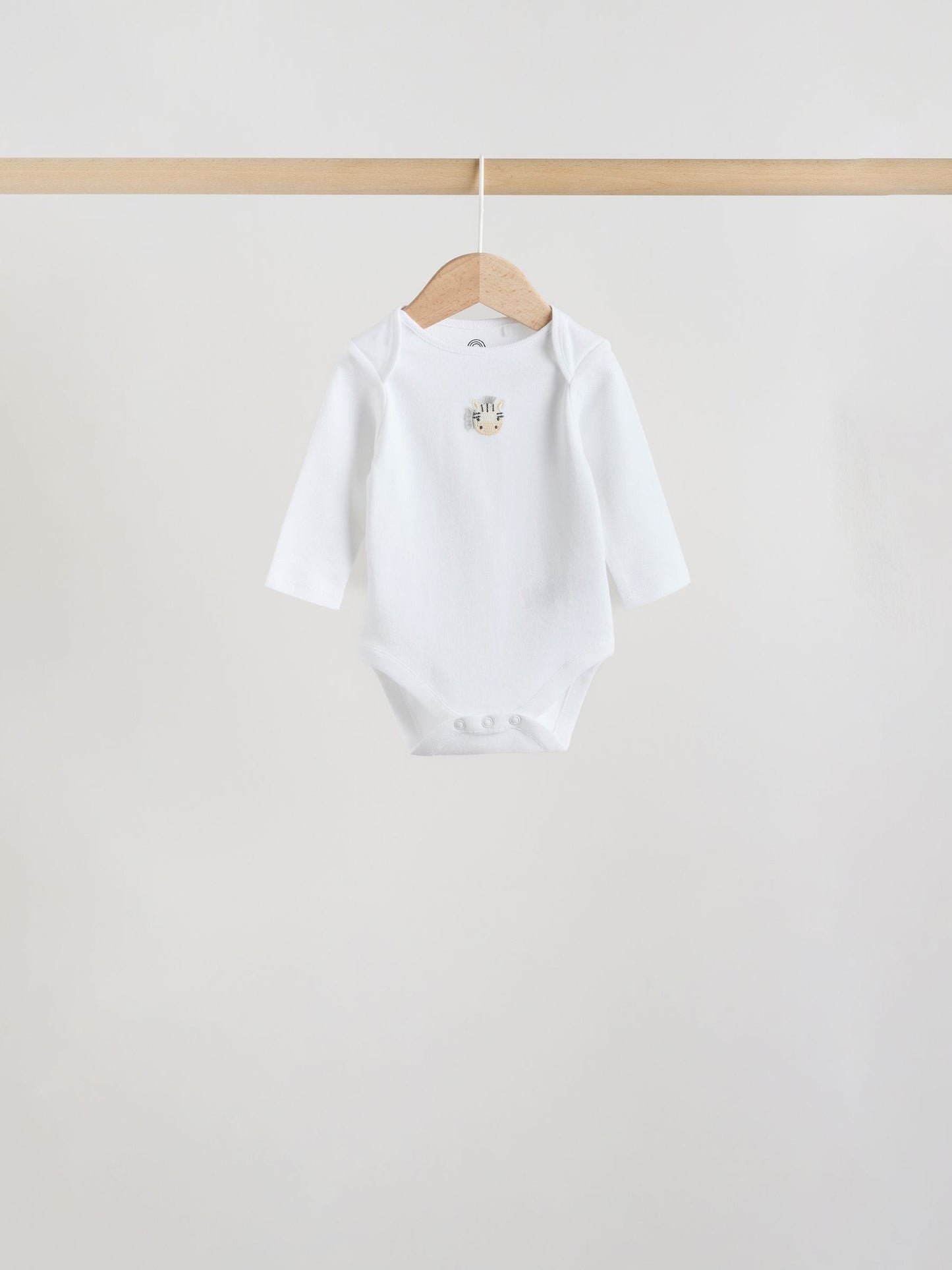 White Long Sleeve Baby Bodysuits 5 Pack image 3