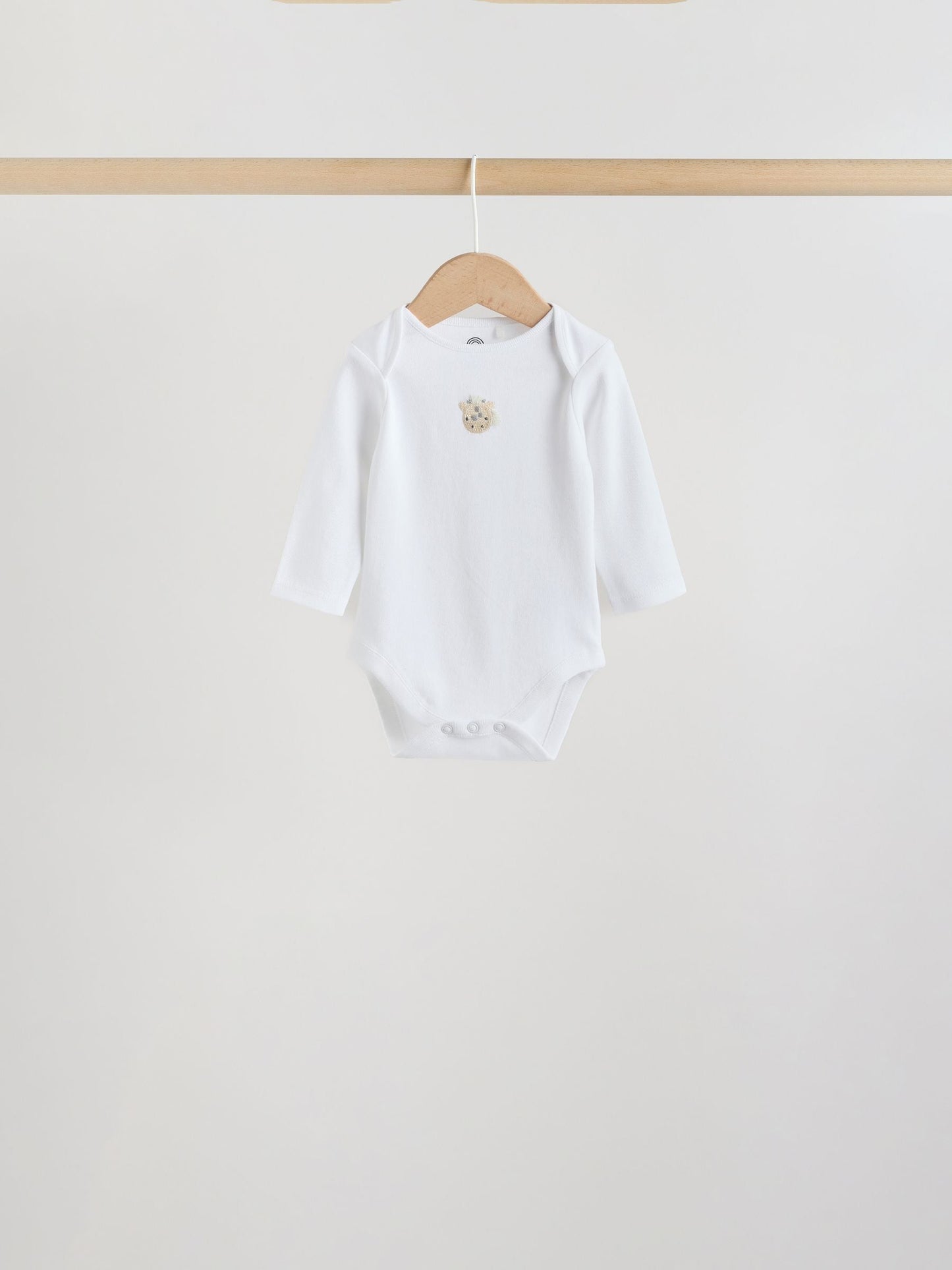 White Long Sleeve Baby Bodysuits 5 Pack image 6