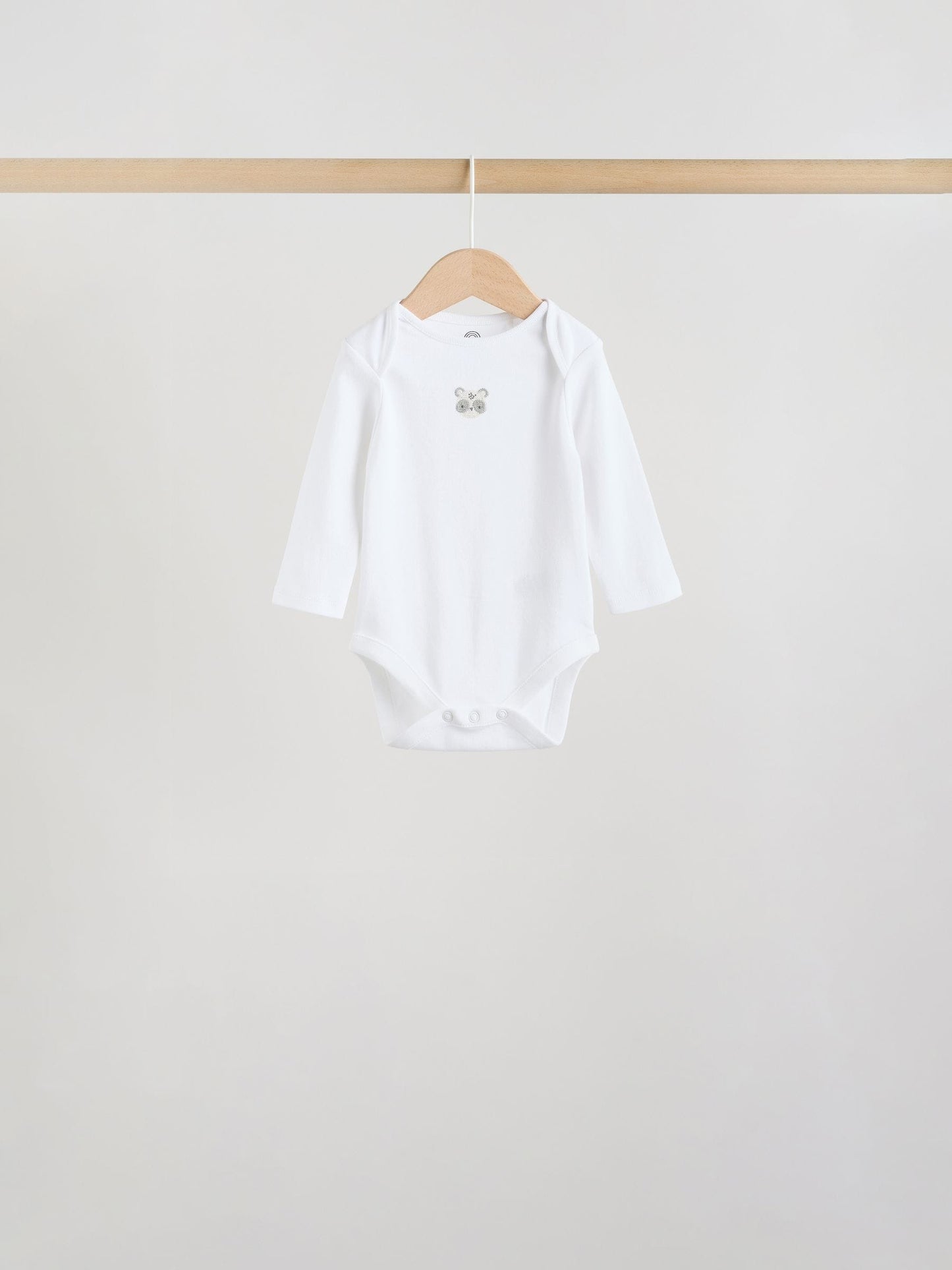 White Long Sleeve Baby Bodysuits 5 Pack image 7