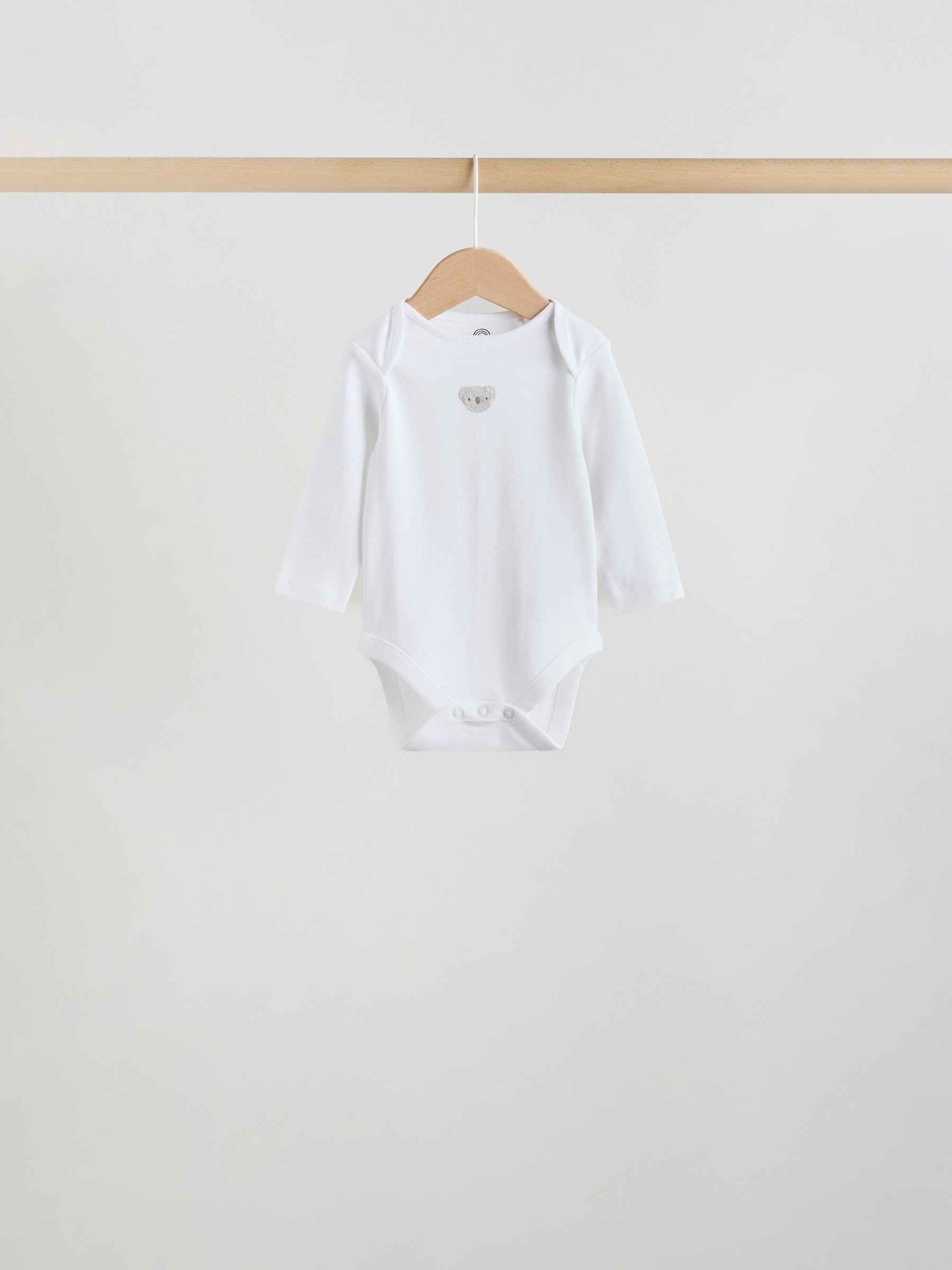 White Long Sleeve Baby Bodysuits 5 Pack image 8