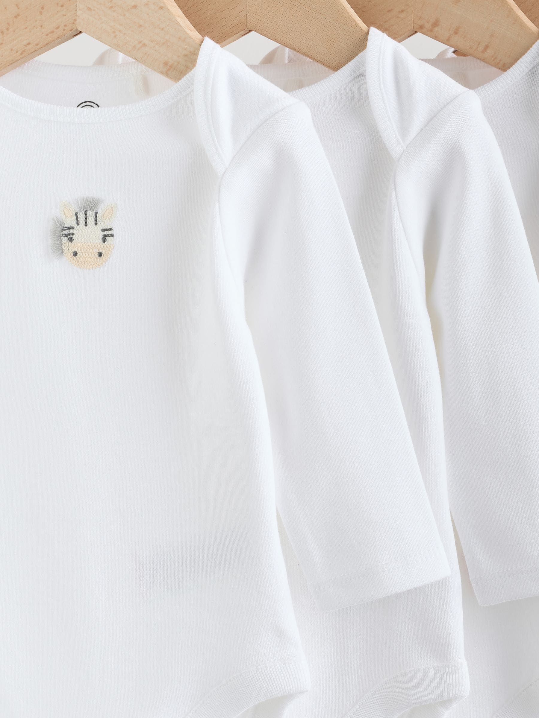 White Long Sleeve Baby Bodysuits 5 Pack image 9