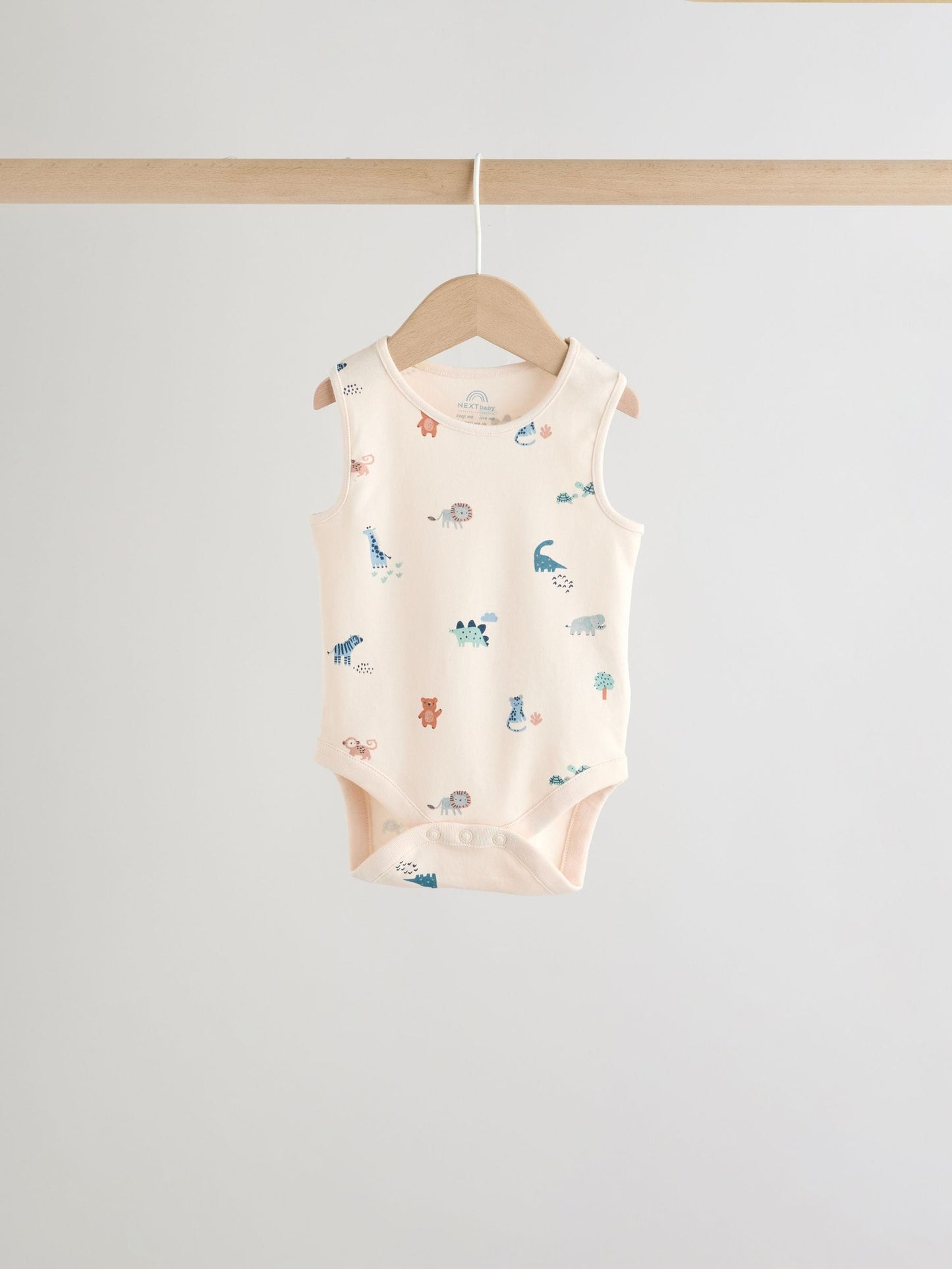 Teal Blue Miniprint Baby Vests 5 Pack image 3