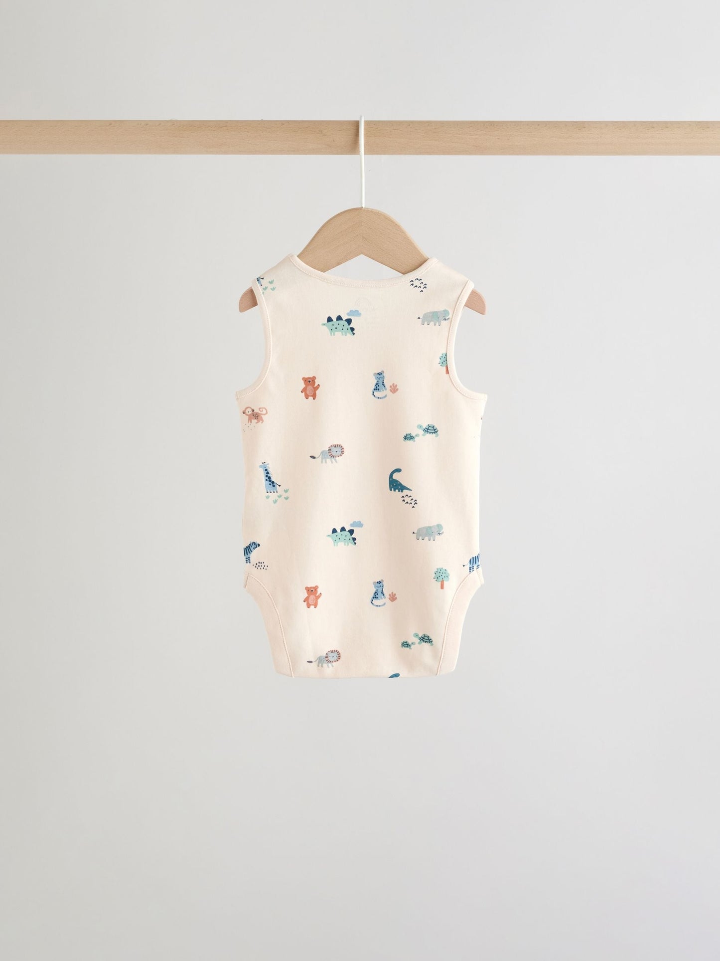 Teal Blue Miniprint Baby Vests 5 Pack image 4