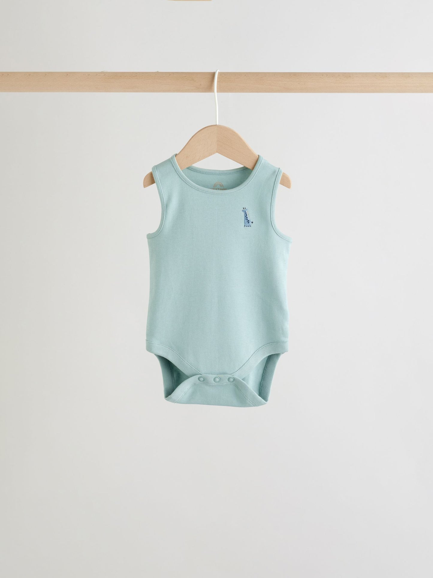 Teal Blue Miniprint Baby Vests 5 Pack image 5
