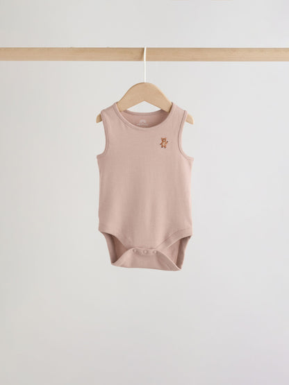 Teal Blue Miniprint Baby Vests 5 Pack image 7