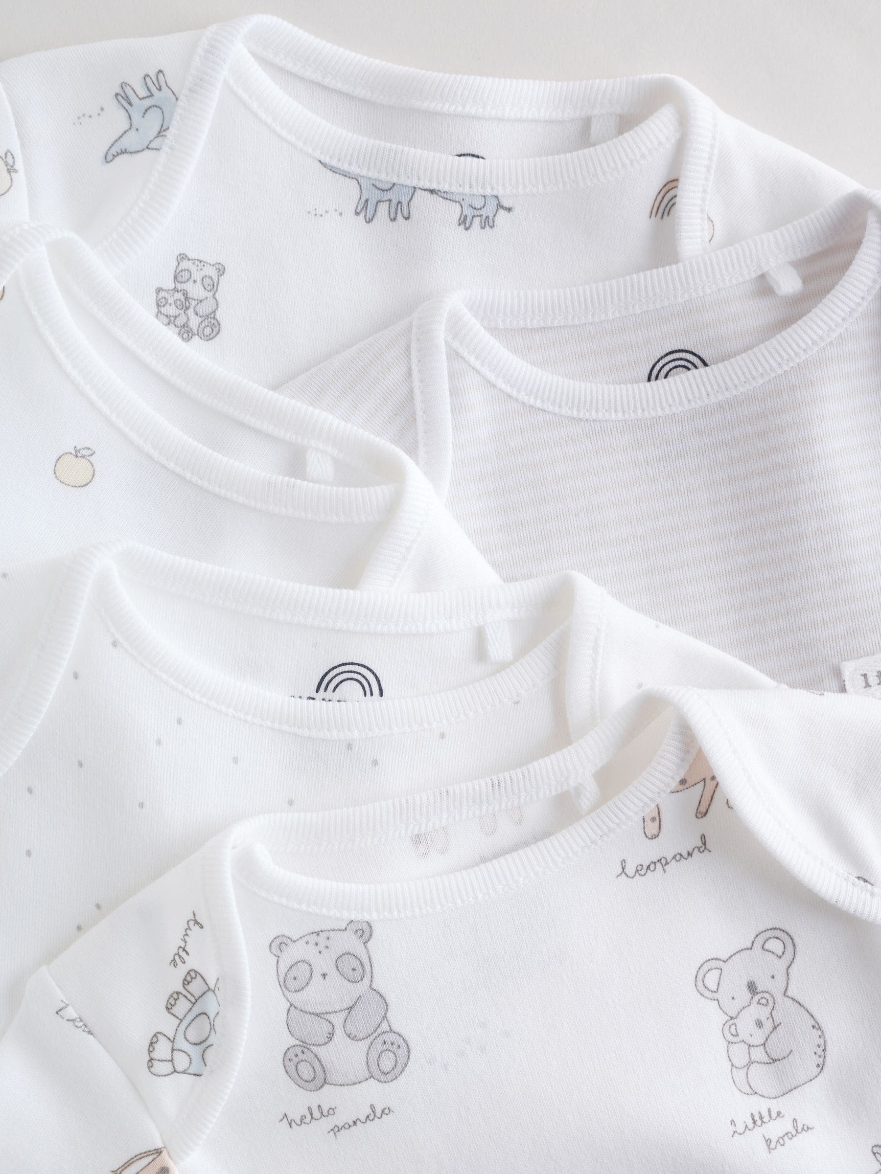White Short Sleeve Baby Bodysuits 5 Pack image 3